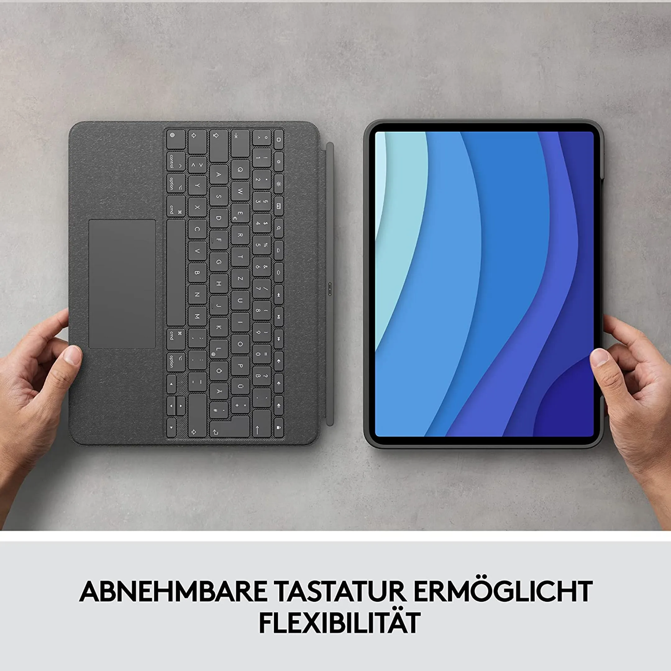 Logitech Tastatur-Case Combo Touch für iPad Pro 12,9" (5th & 6th Gen) - QWERTZ (DE) - Oxford Grey image