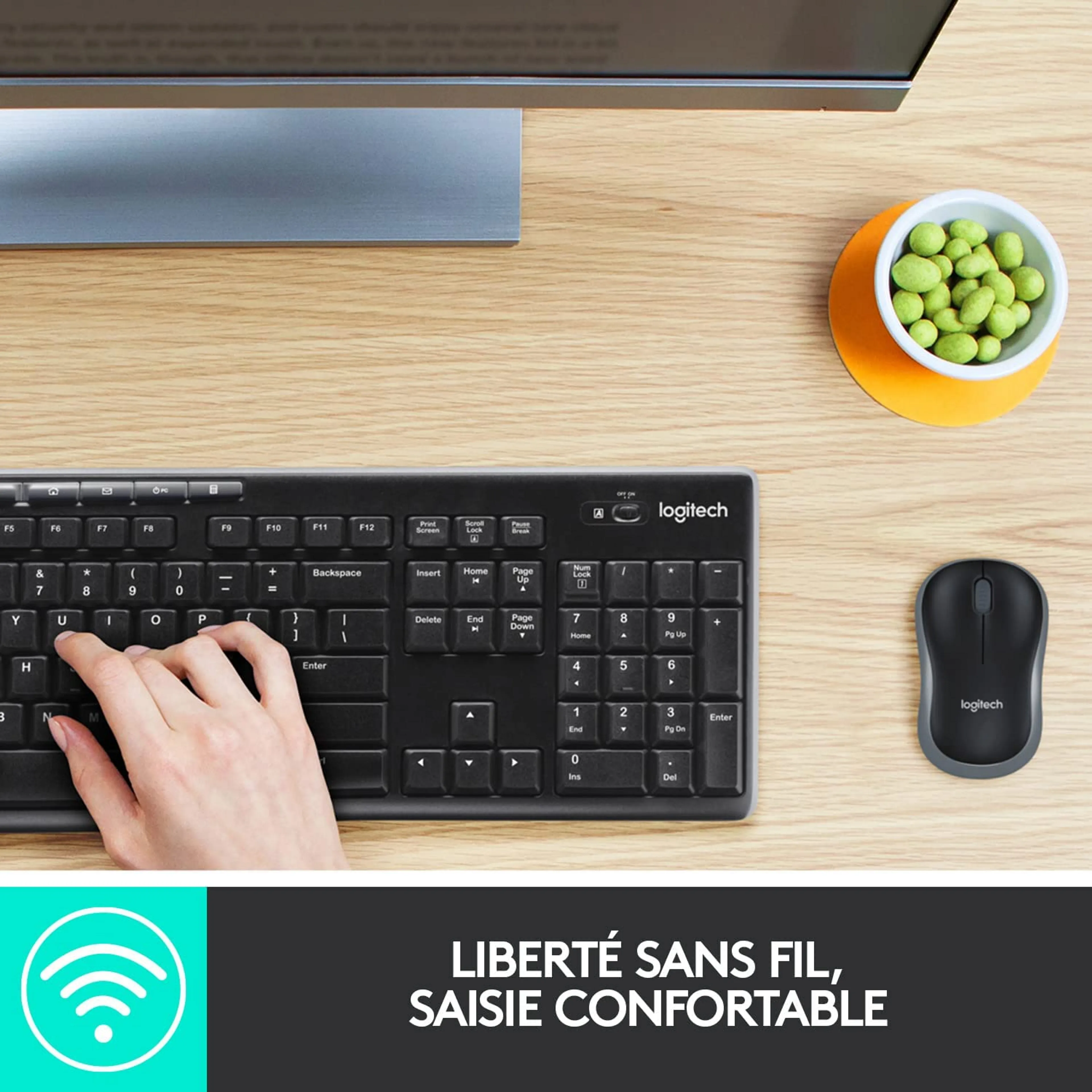 Logitech Clavier + Souris - Sans Fil - MK270 - QWERTY (NL) - Noir image
