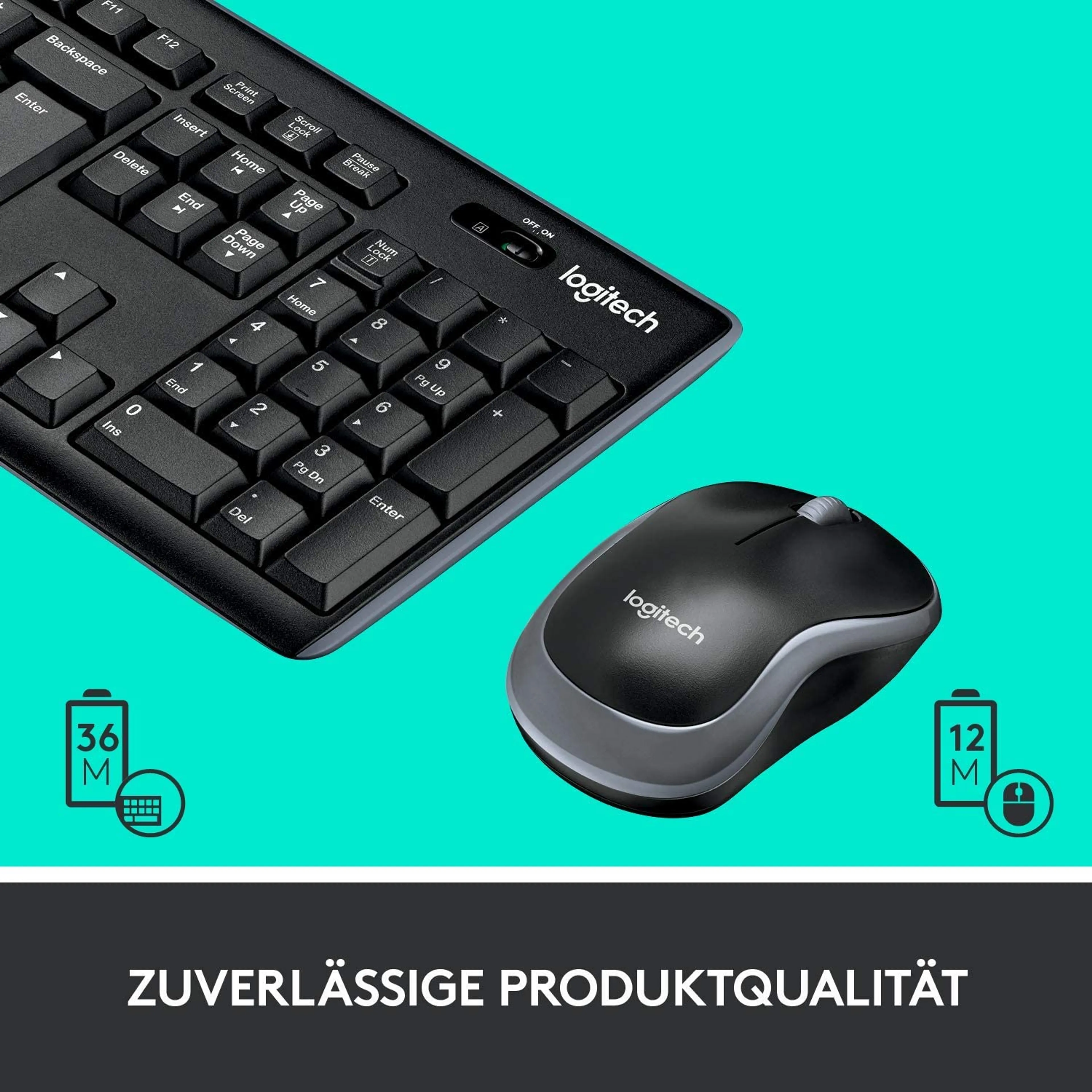 Logitech Tastatur + Maus - Kabellos - MK270 - QWERTY (NL) - Schwarz image