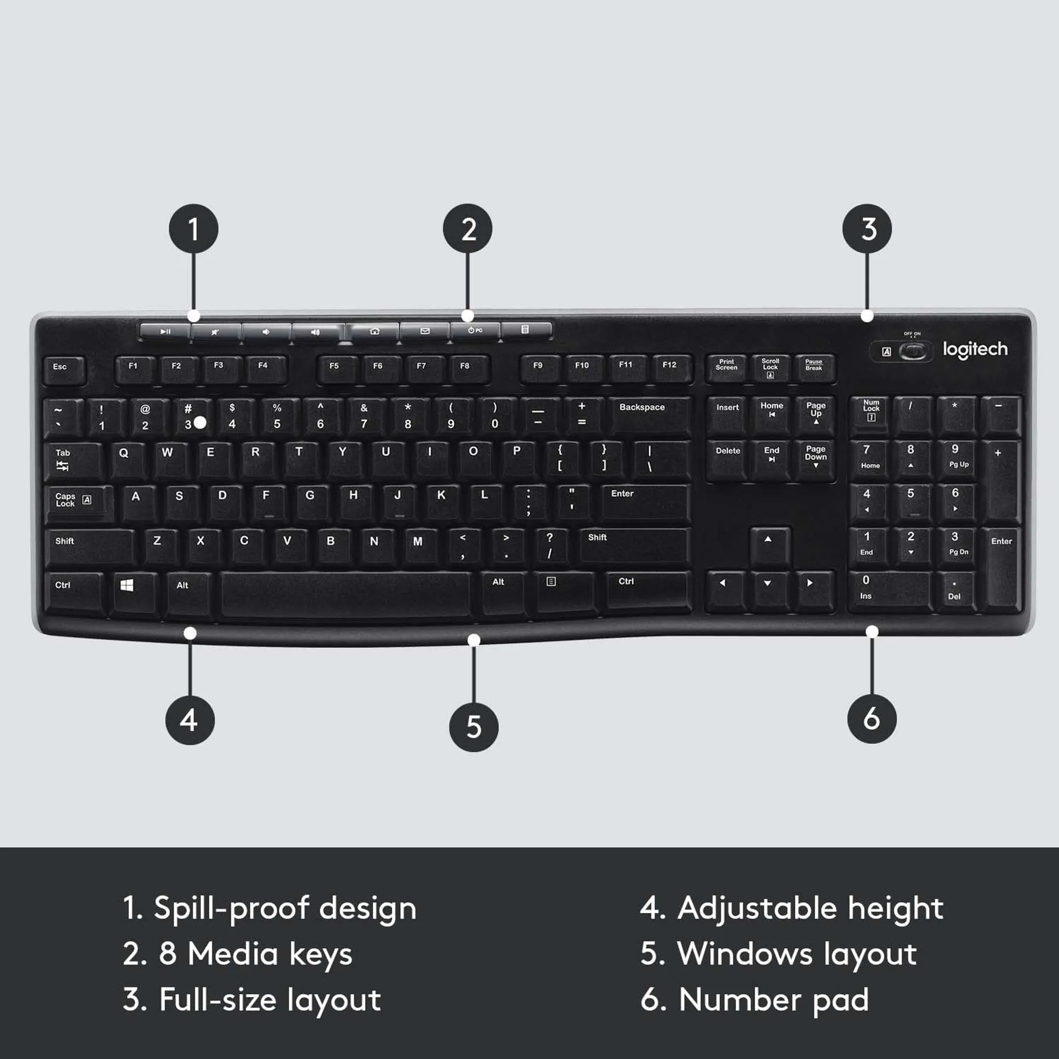 Logitech Wireless Keyboard K270 - QWERTZ (SF) - Black image