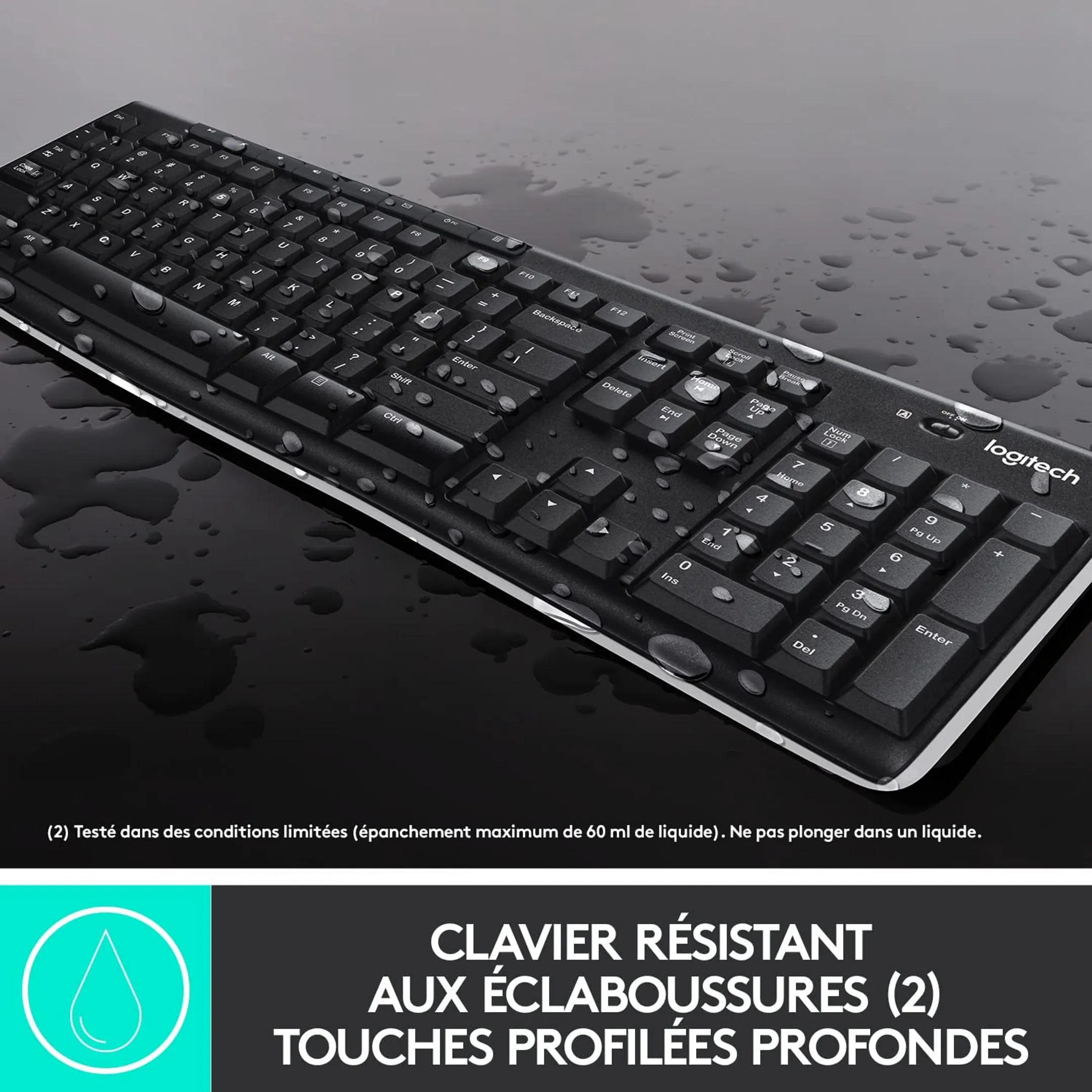 Logitech Clavier + Souris sans Fil MK270 - QWERTY (ES) - Noir image