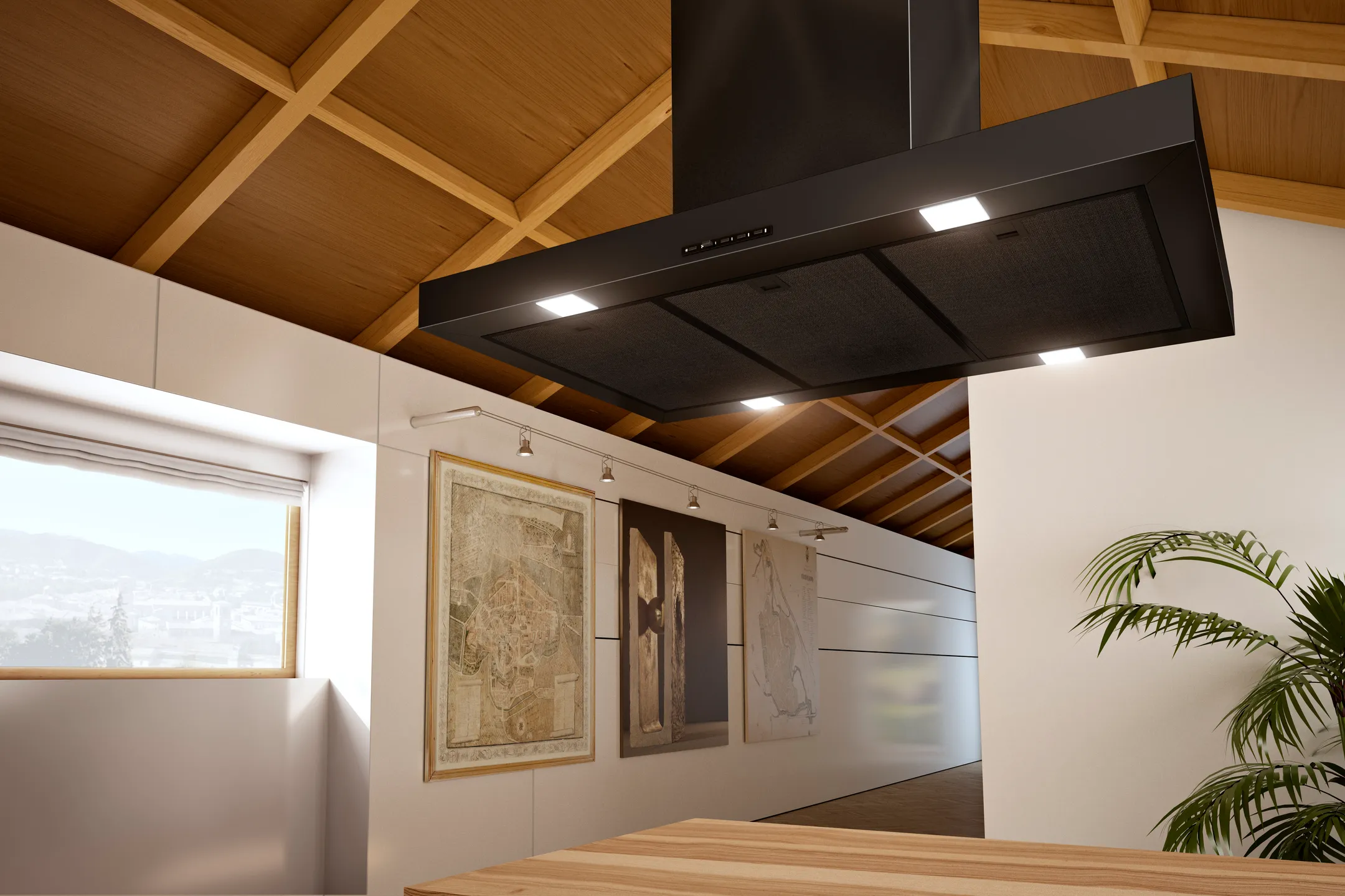 Airforce Hotte îlot ISLAND F54 F54S4TOTALBK - Noir image