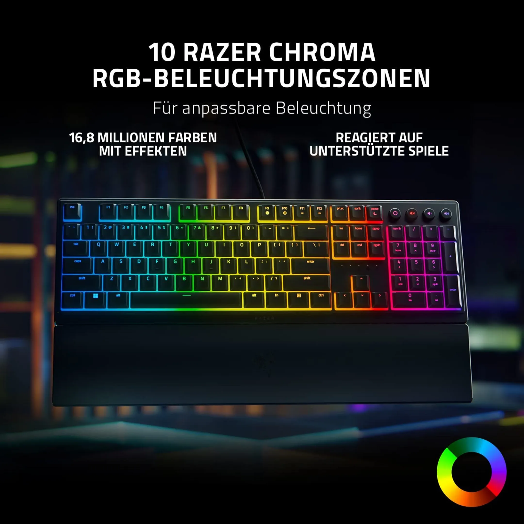 Razer Gaming-Tastatur Ornata V3 - QWERTZ (SF) - Schwarz image