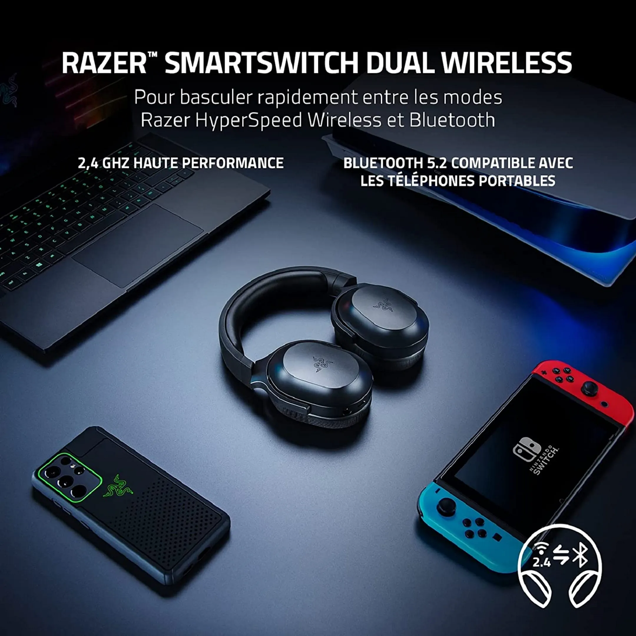 Razer Casque Gaming sans Fil Baracuda X - Noir image