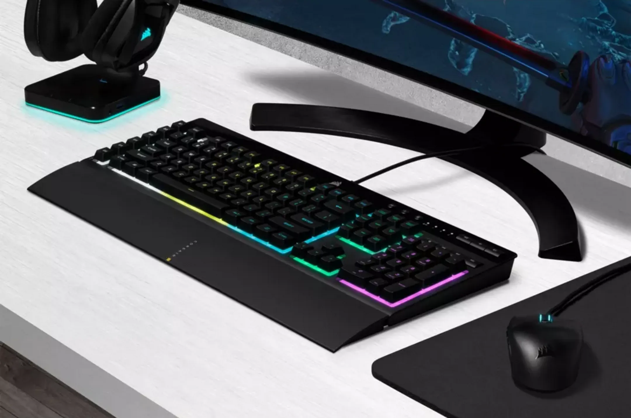 Corsair Gaming-Tastatur K55 RGB Pro - AZERTY (FR) - Schwarz image