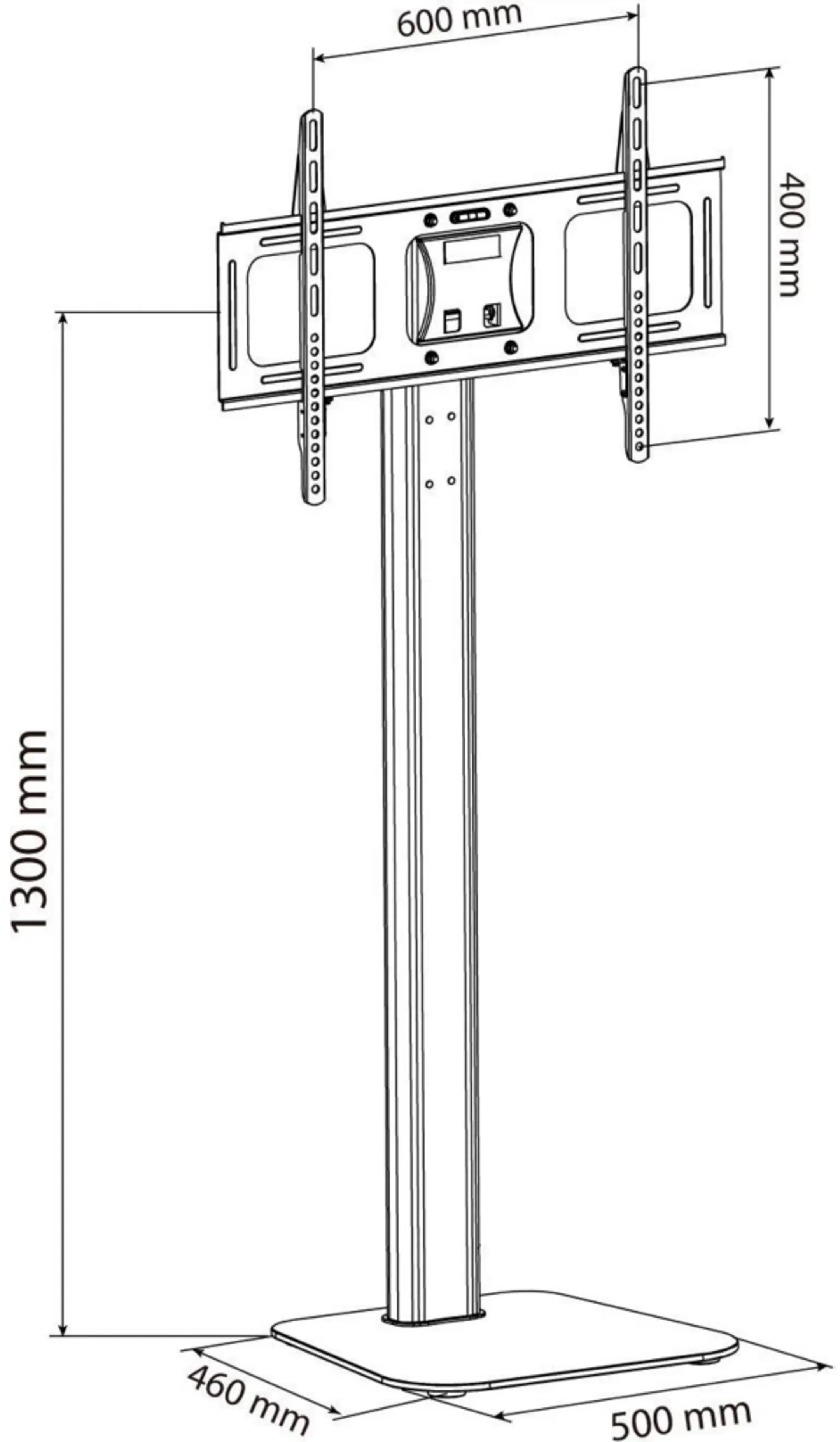 Adeqwat TV Stand 32" to 85" - Black/Grey image