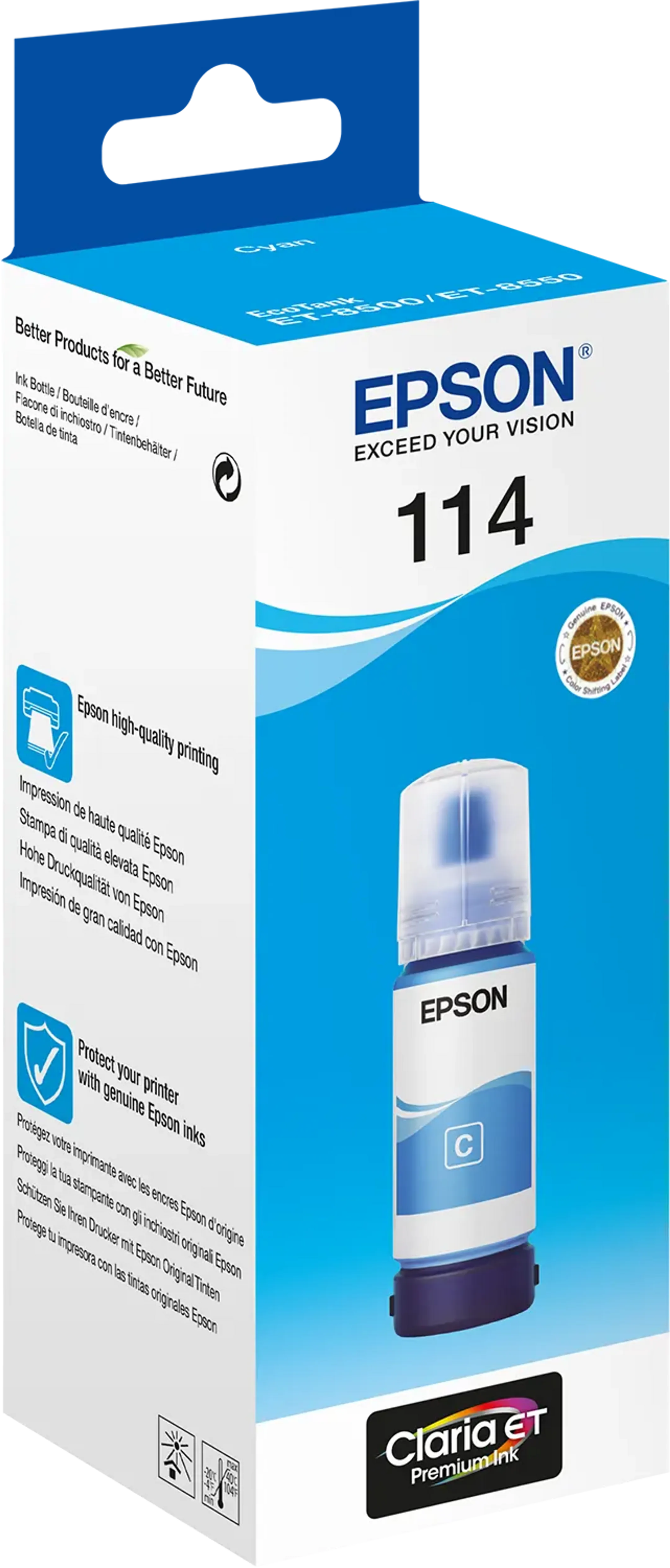 Bundle product Bouteille d'encre 114 EcoTank - 70 ml. - Cyan