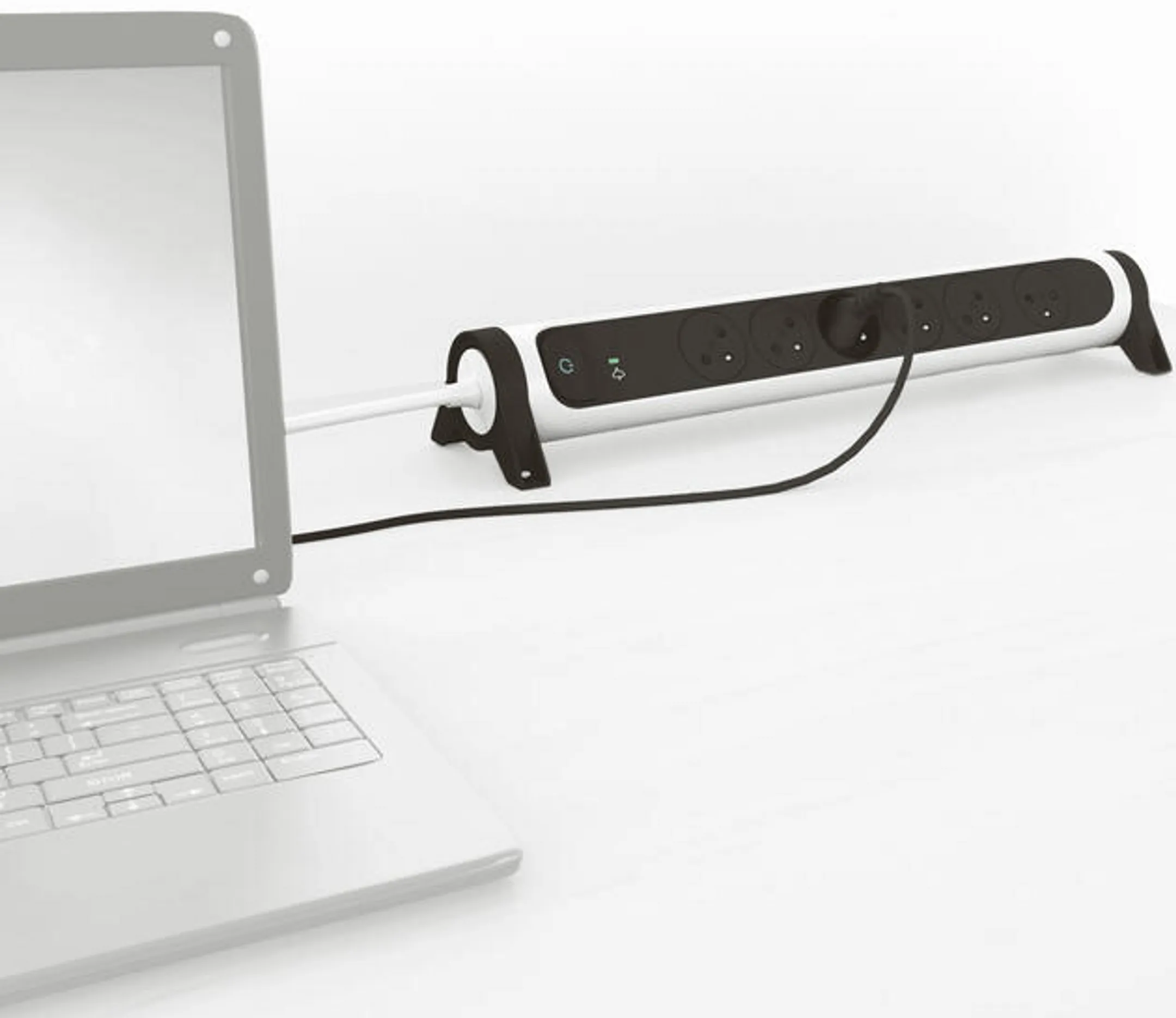 LEGRAND Rotating Surge Protector with Load Indicator - 6 Outlets - White/Black image