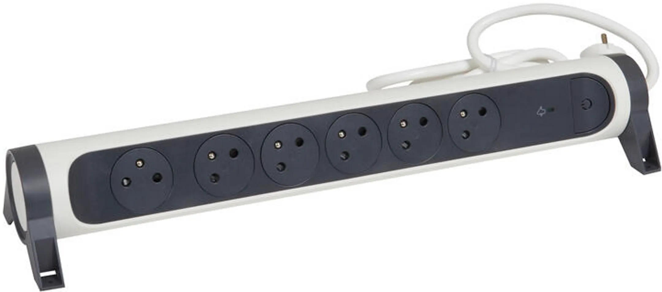 LEGRAND Rotating Surge Protector with Load Indicator - 6 Outlets - White/Black image