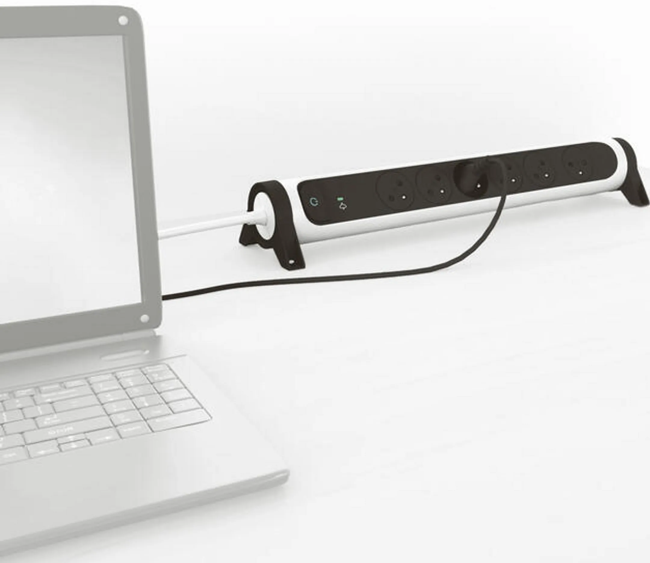 LEGRAND Rotating Surge Protector - 6 Outlets - White/Black image