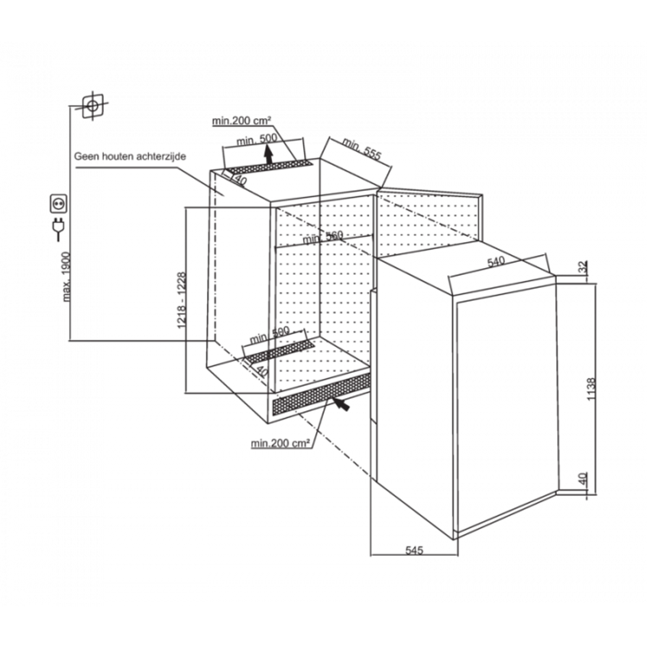 Beko BSSA210K4SN Built-in Fridge image