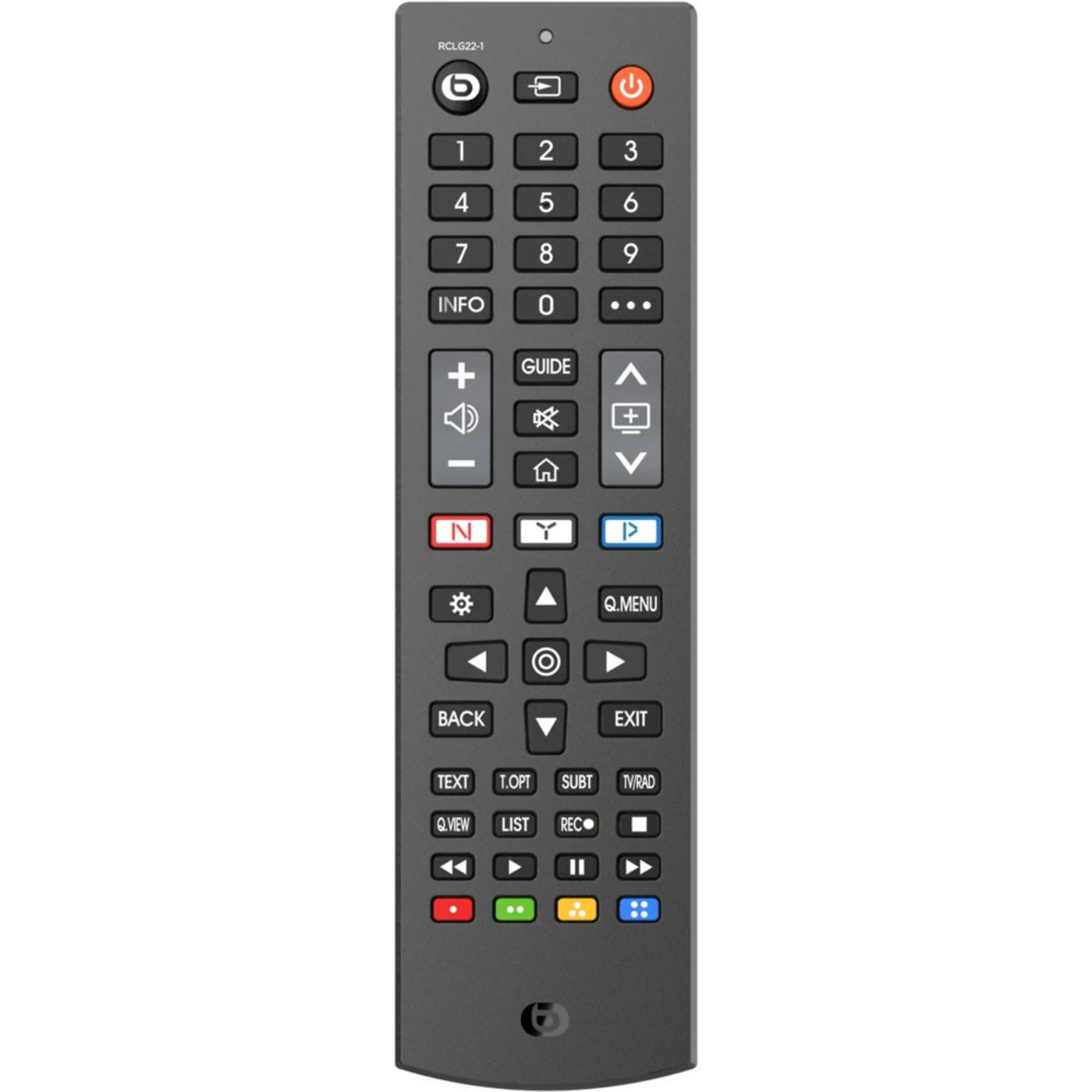 Replacement remote control for LG TV
