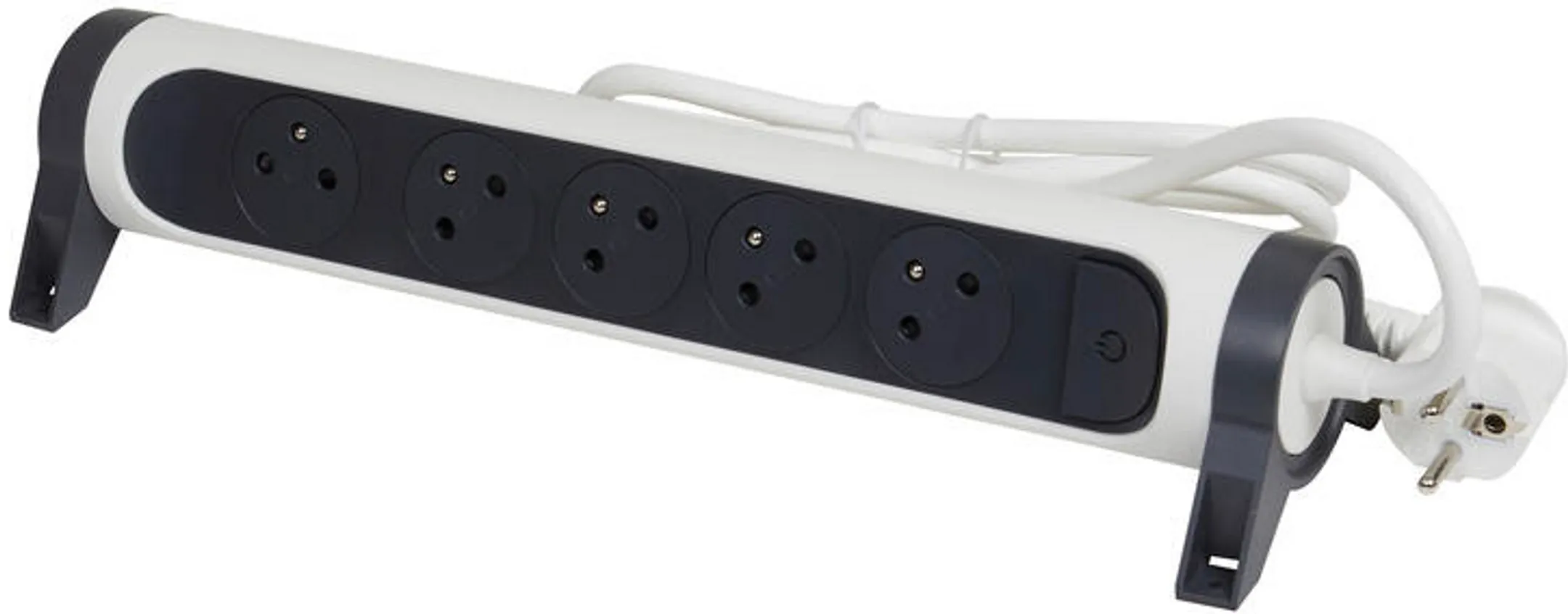 LEGRAND Rotating Power Strip - 5 Sockets - White/Black image