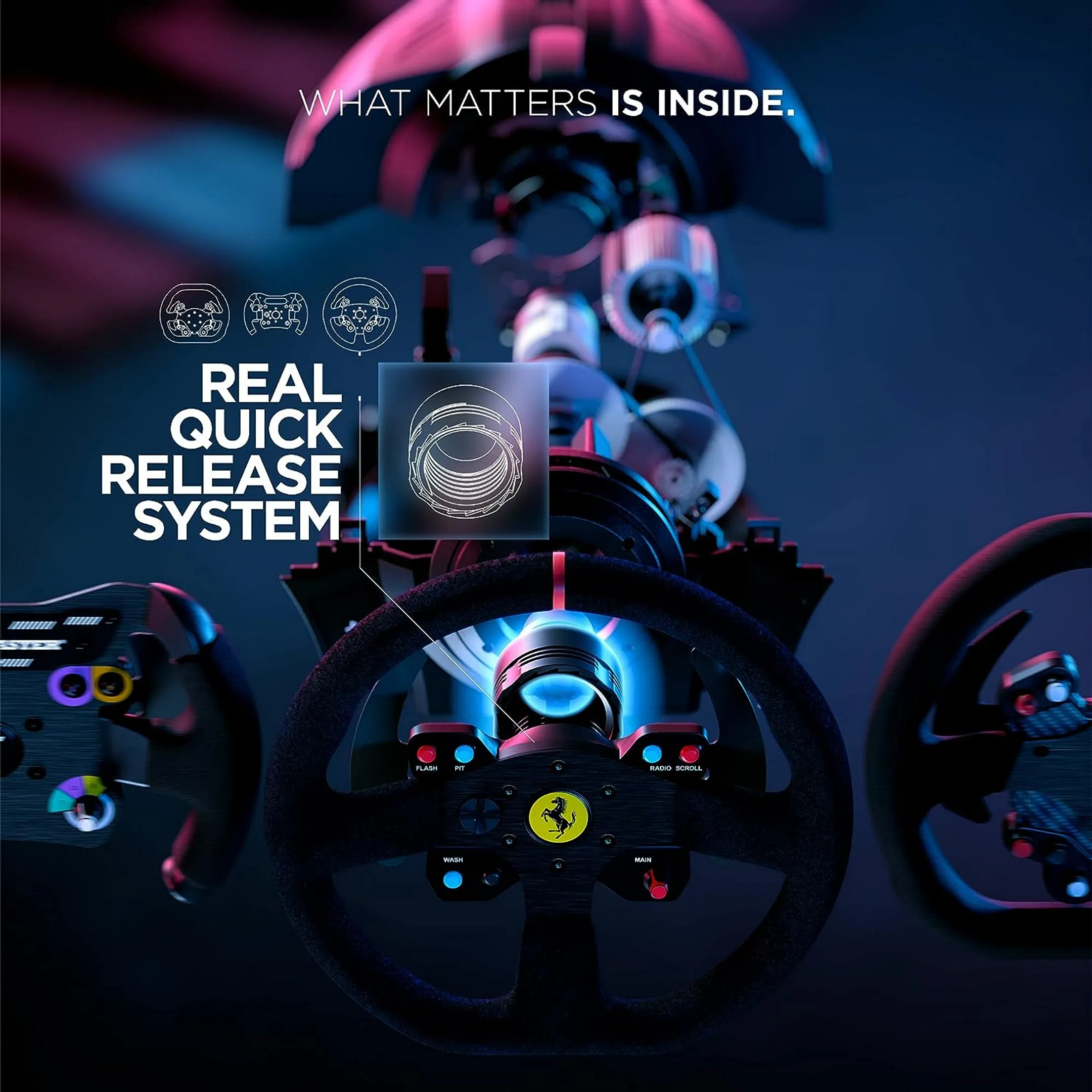 Thrustmaster Racing Wheel + Magnetic Pedals T300 Ferrari Integral - PC/PS4 - Alcantara Edition image