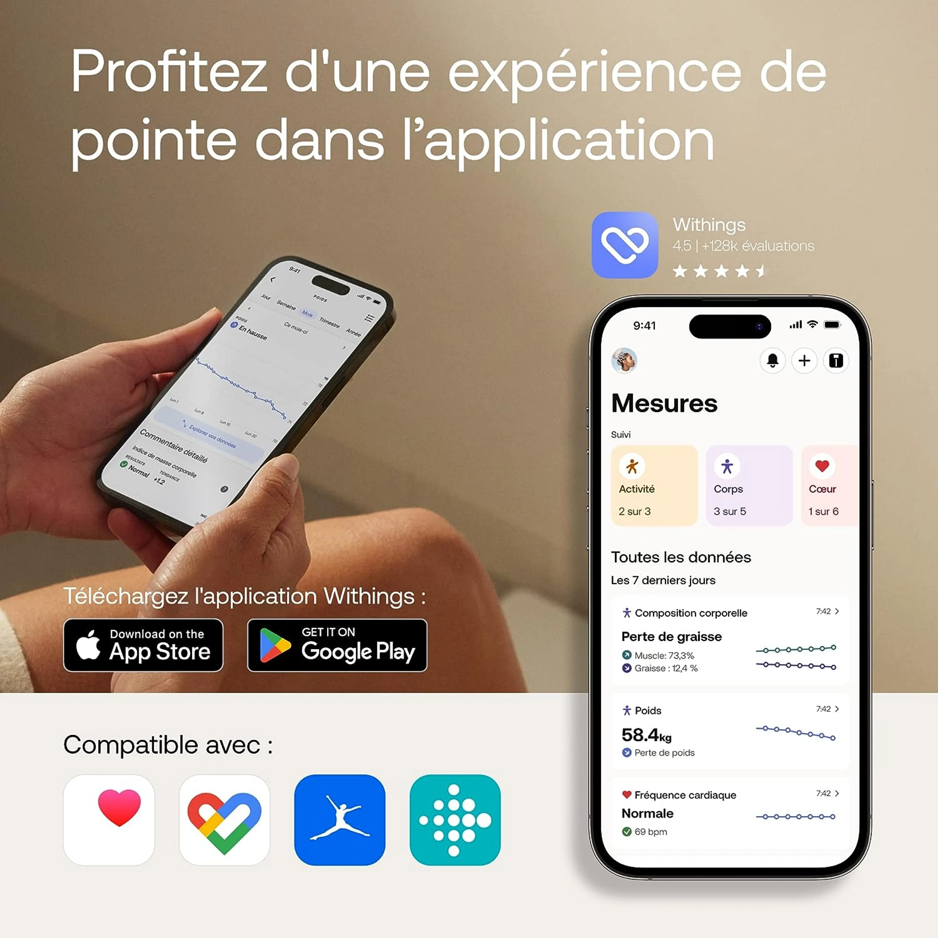 WITHINGS Pèse Personne Connecté Body Comp - Blanc image