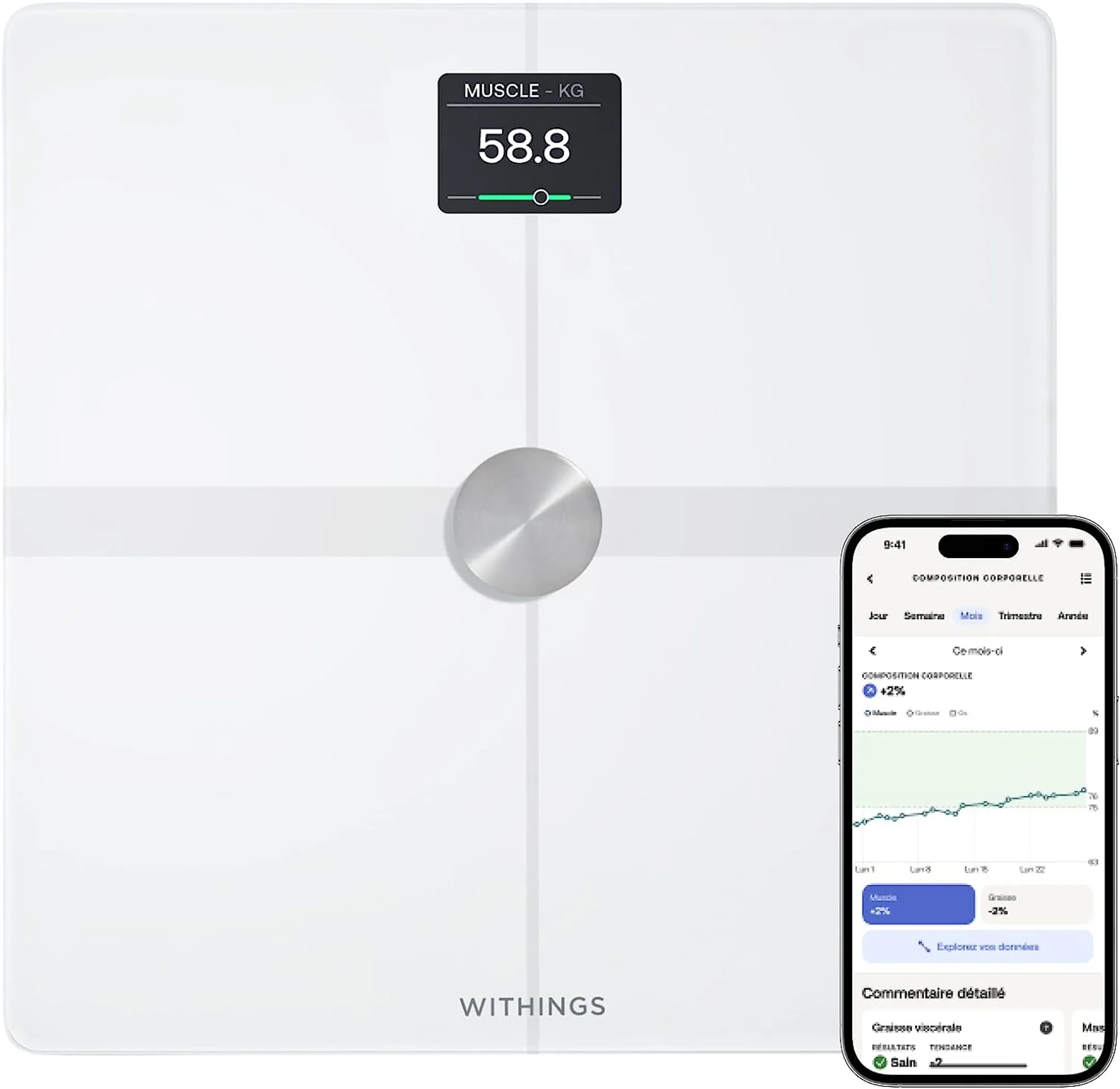 WITHINGS Pèse Personne Connecté Body Smart - Blanc image
