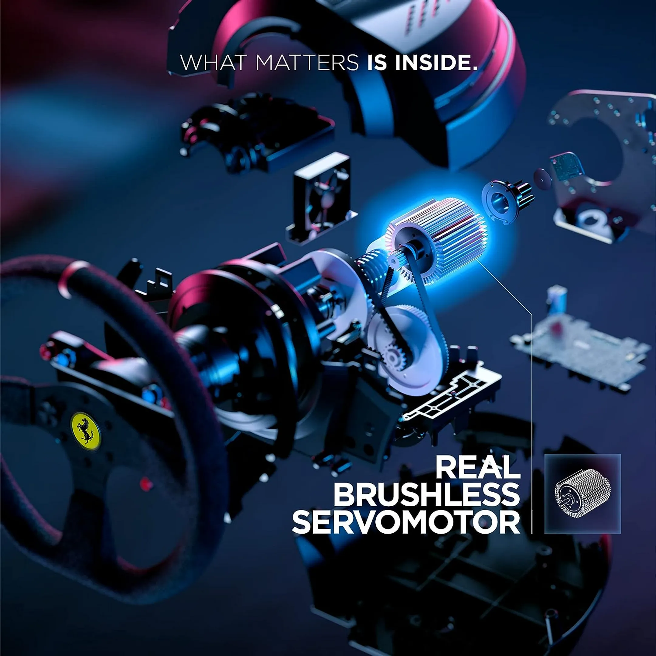 Thrustmaster Racing Wheel + Magnetic Pedals T300 Ferrari Integral - PC/PS4 - Alcantara Edition image