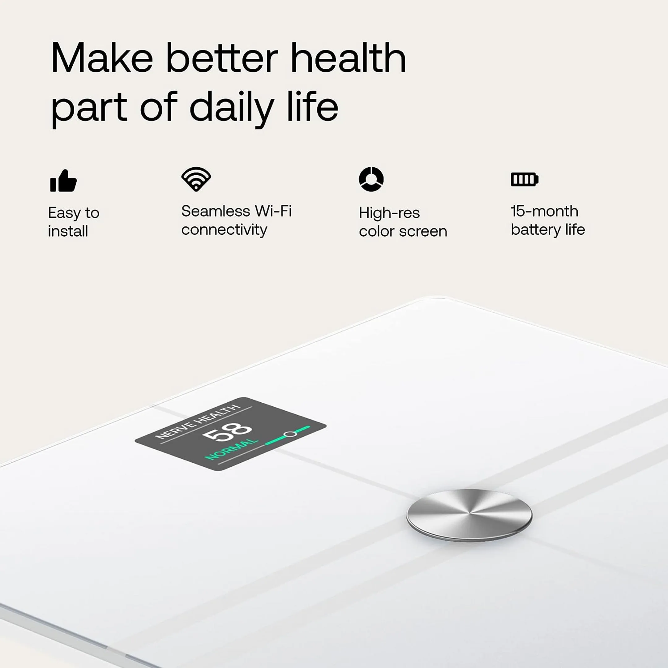 WITHINGS Connected Personal scale Body Comp - White image