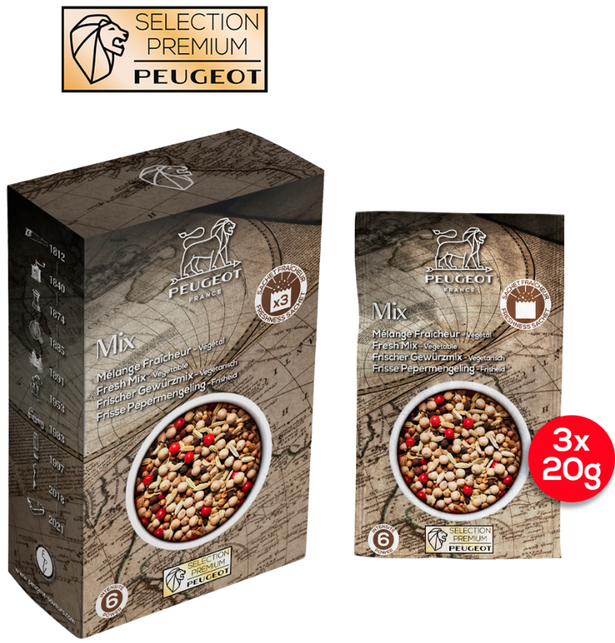 Pfeffermischung für Fisch - Frischemischung - 60g (3x20g)