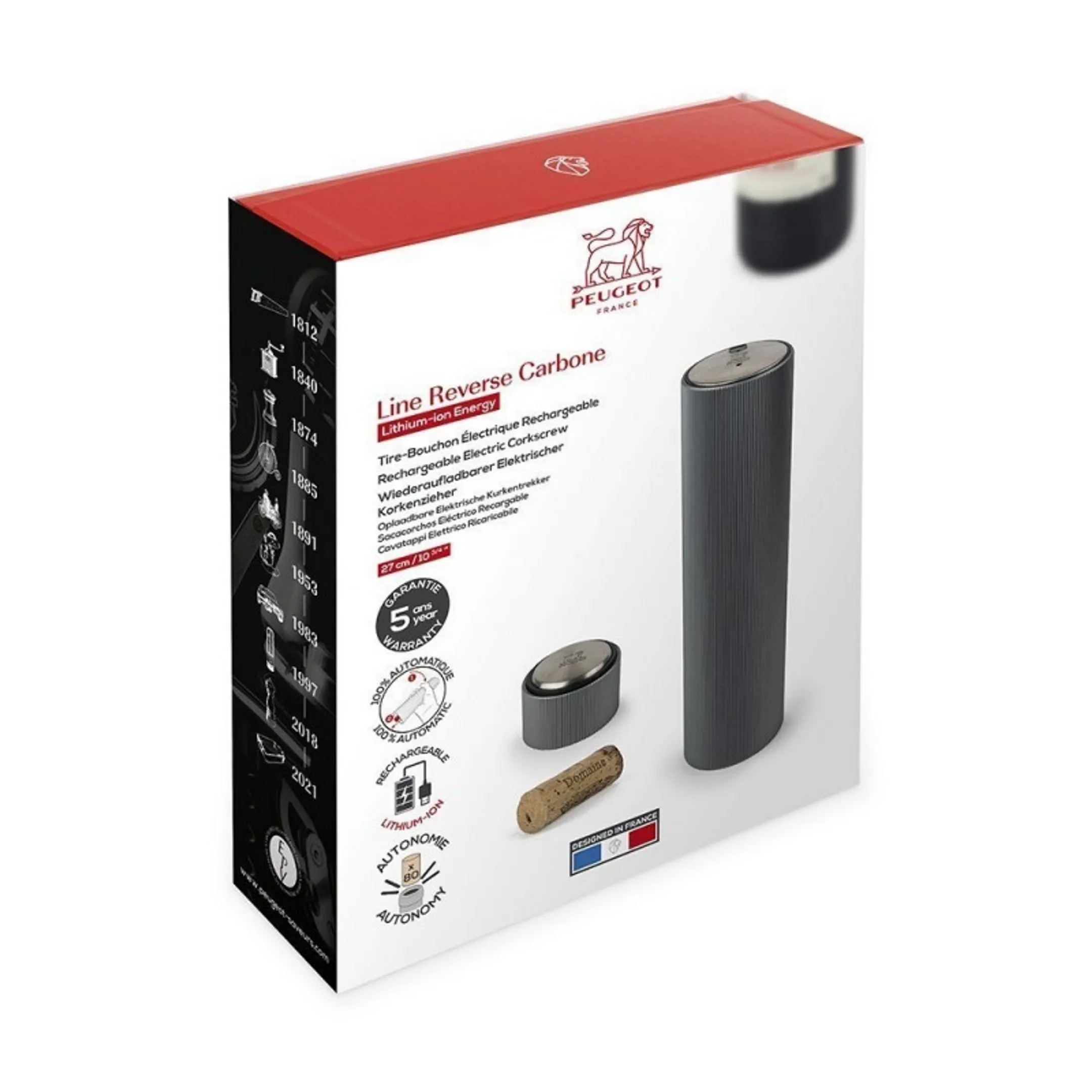Peugeot Tire-bouchon électrique - Line Reverse - Carbone image