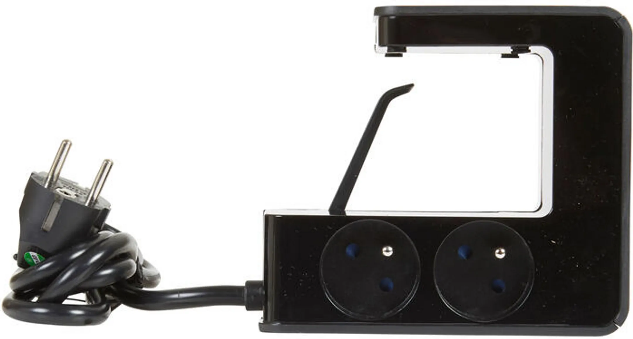 Multiprise Clipsable - 4 Prises + 2 USB-A - Noir