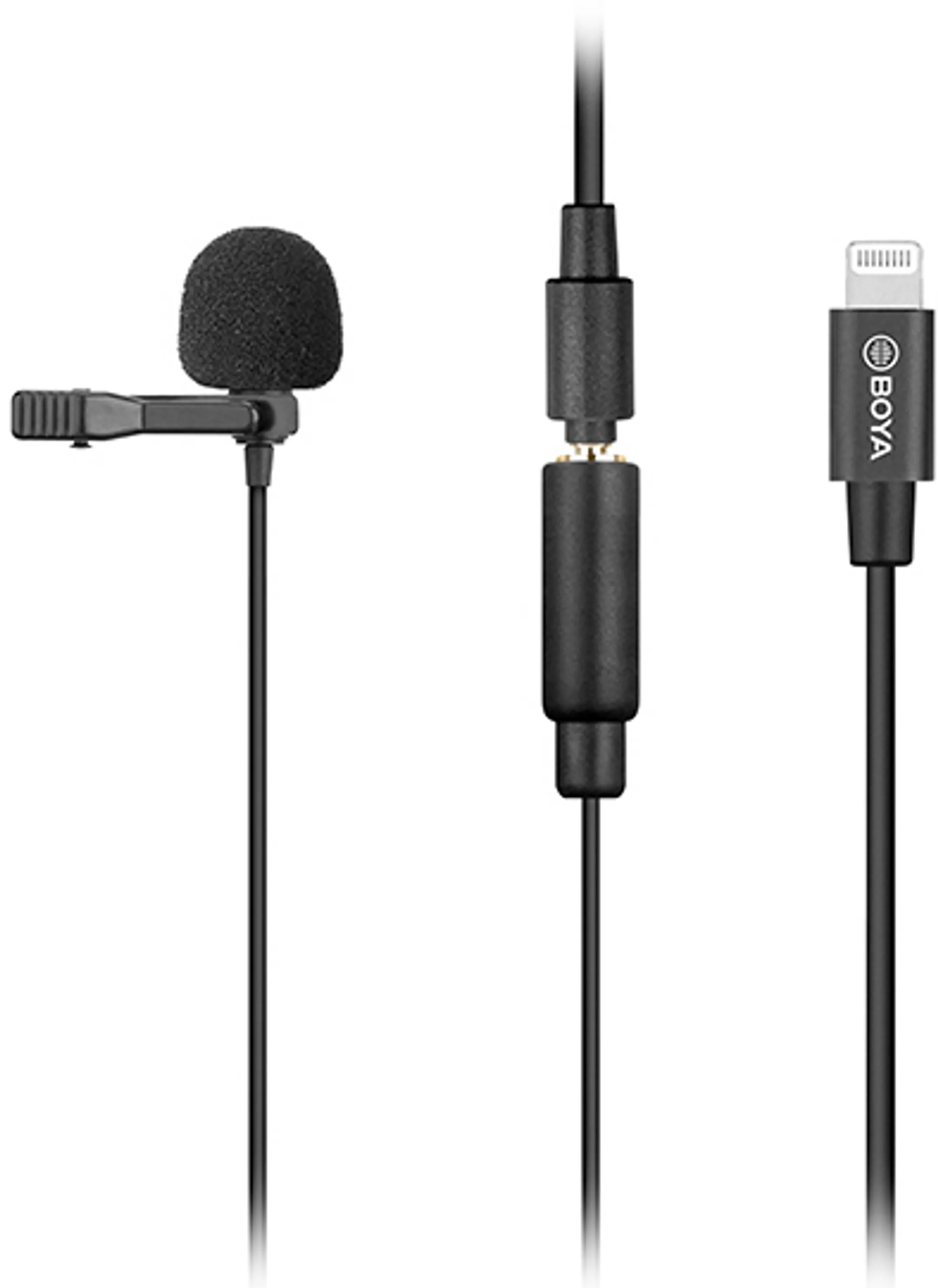Microphone Lavalier à Pince BY-M2 - Lightning - 6m - Noir