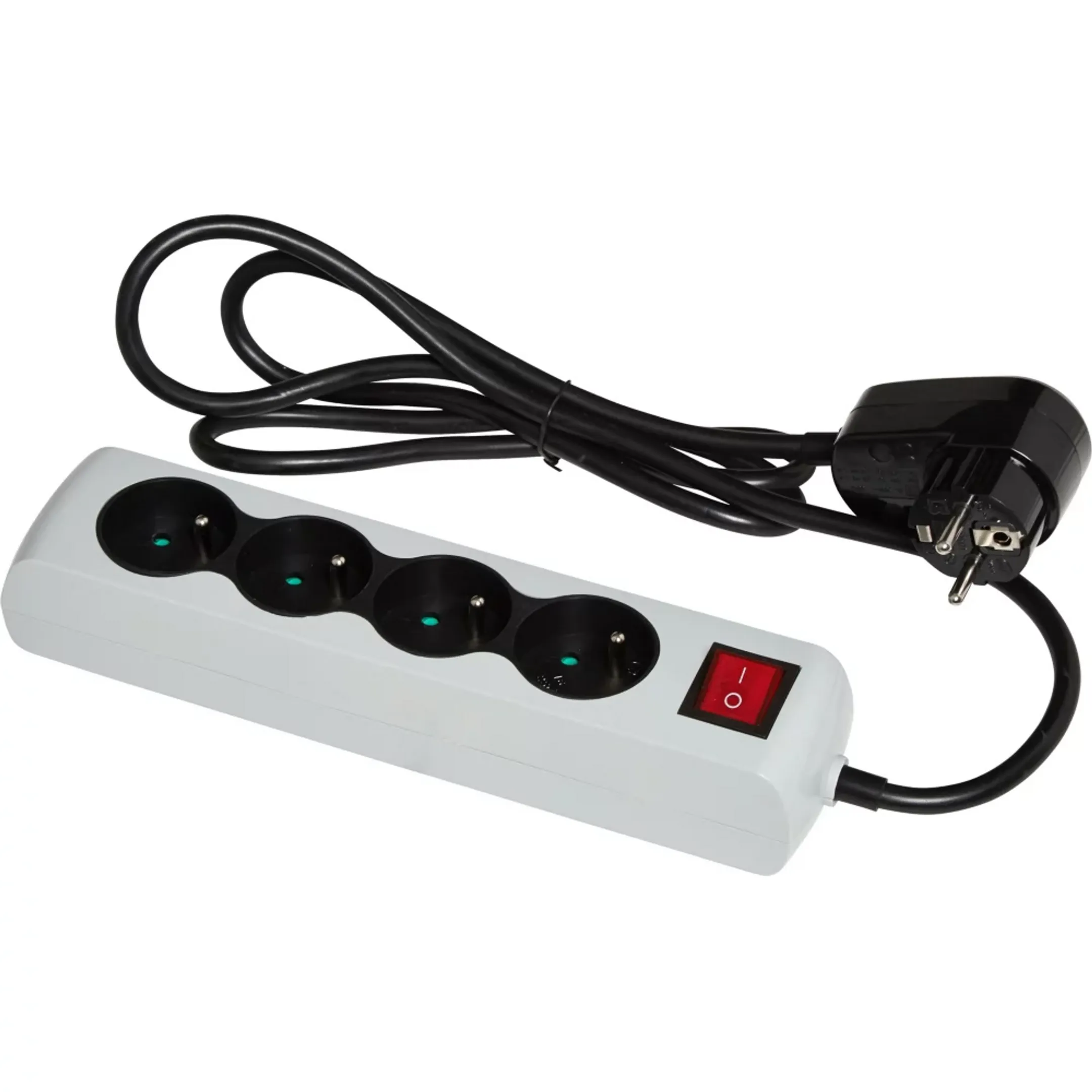 ESSENTIEL-B Power strip with Surge Protector - 4 Sockets - Grey image