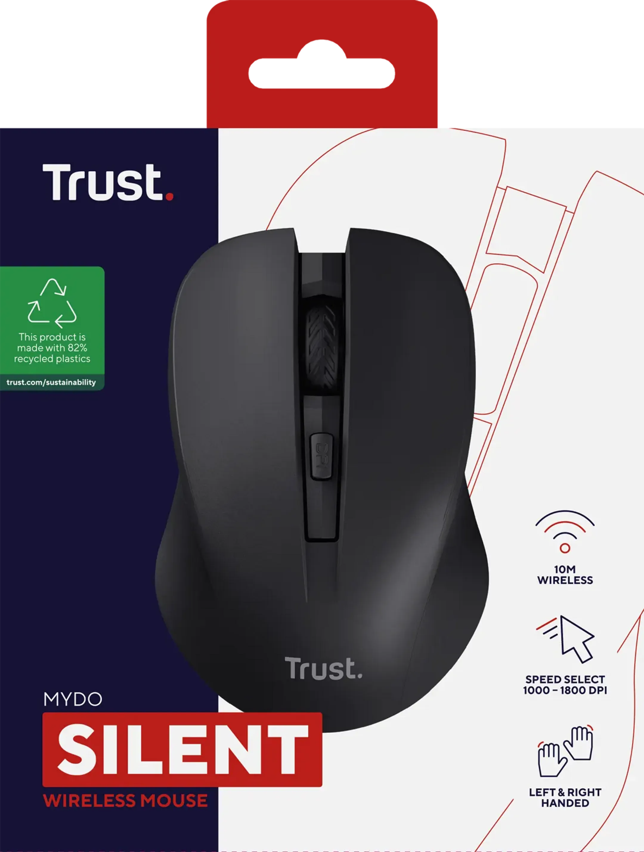 Trust Wireless Mouse Mydo Silent - Black image