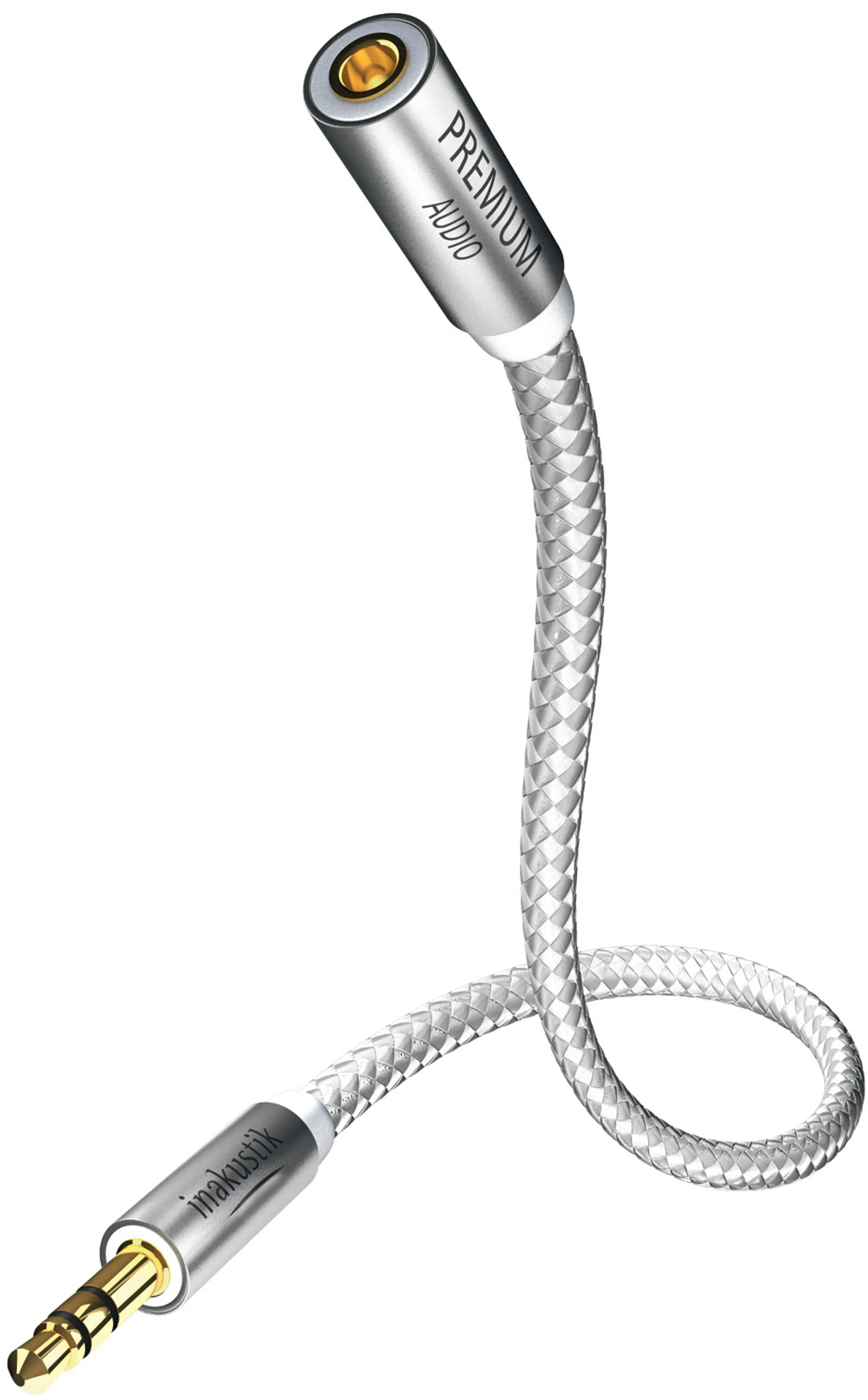 Kabel 6.3mm Klinke (f) auf 3.5mm Klinke (m) - 3m - Grau