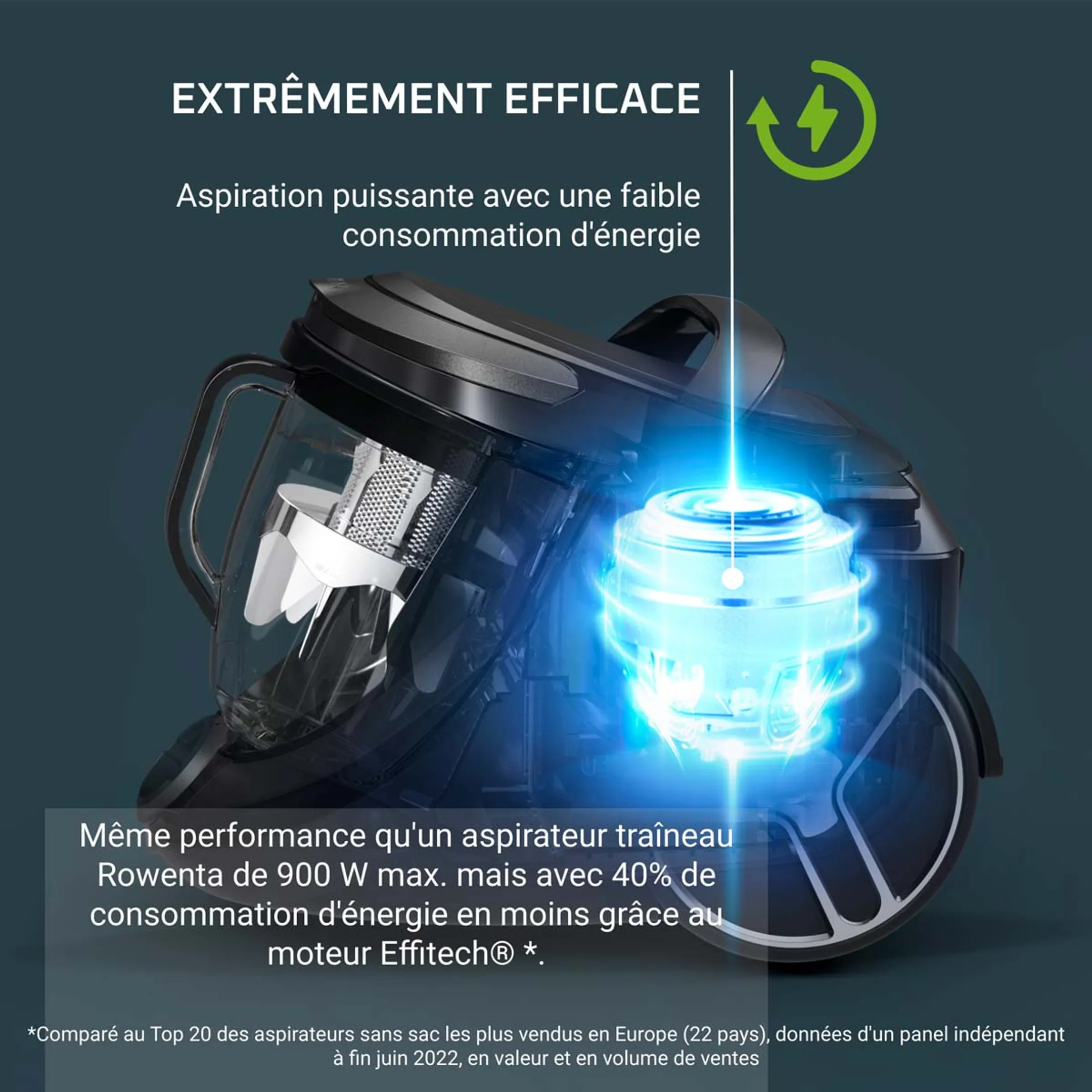 Rowenta Aspirateur sans sac Green Force Cyclonic Effitech+ RO7C71EA image