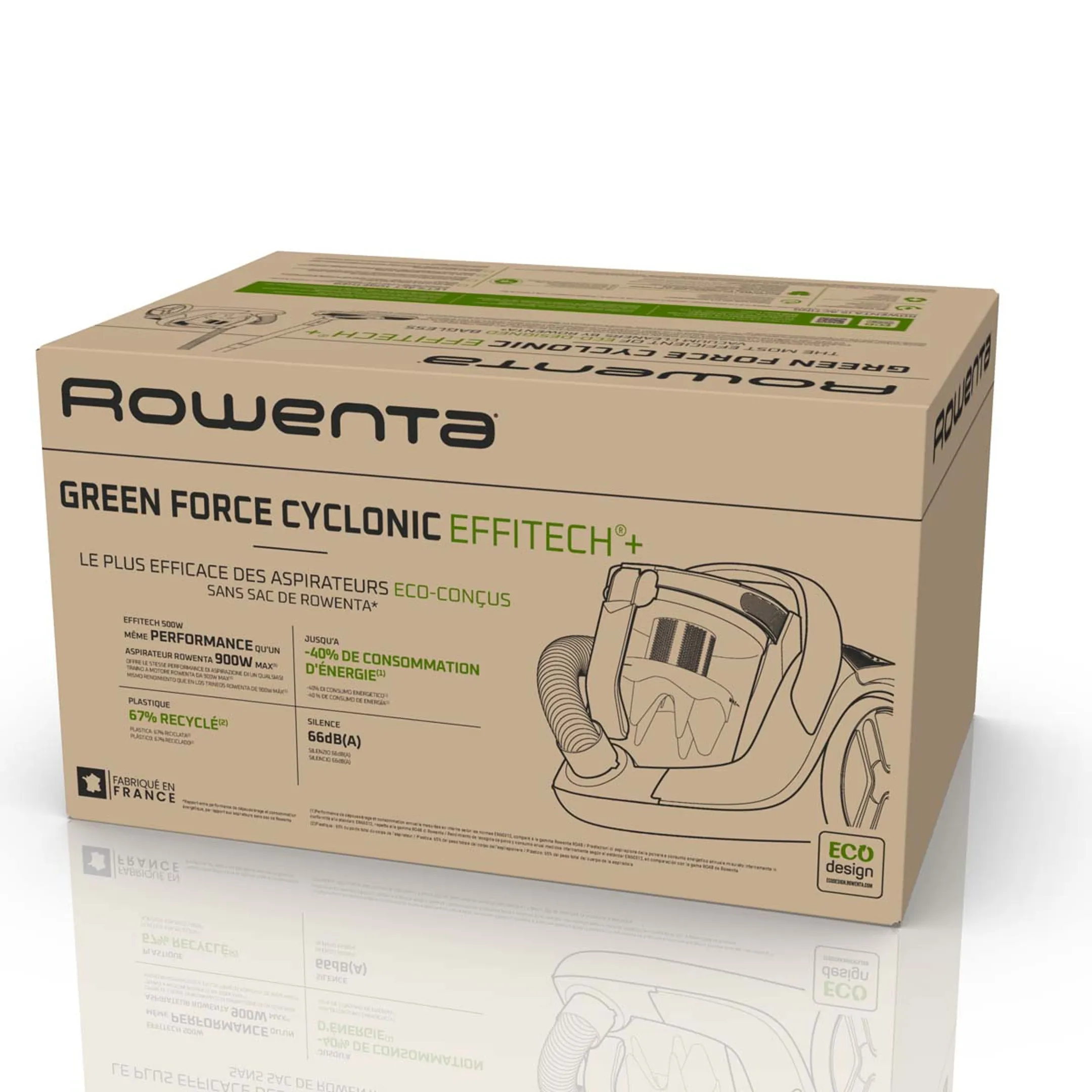 Rowenta Aspirateur sans sac Green Force Cyclonic Effitech+ RO7C71EA image