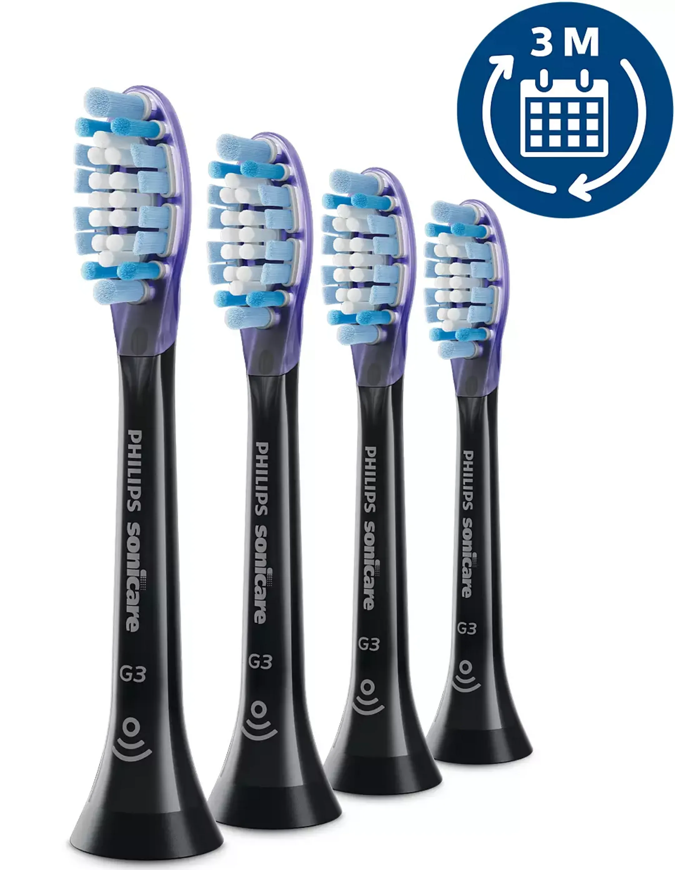 Standard-Zahnbürstenköpfe - Sonicare G3 Premium Gum Care - 4 Stück - Schwarz