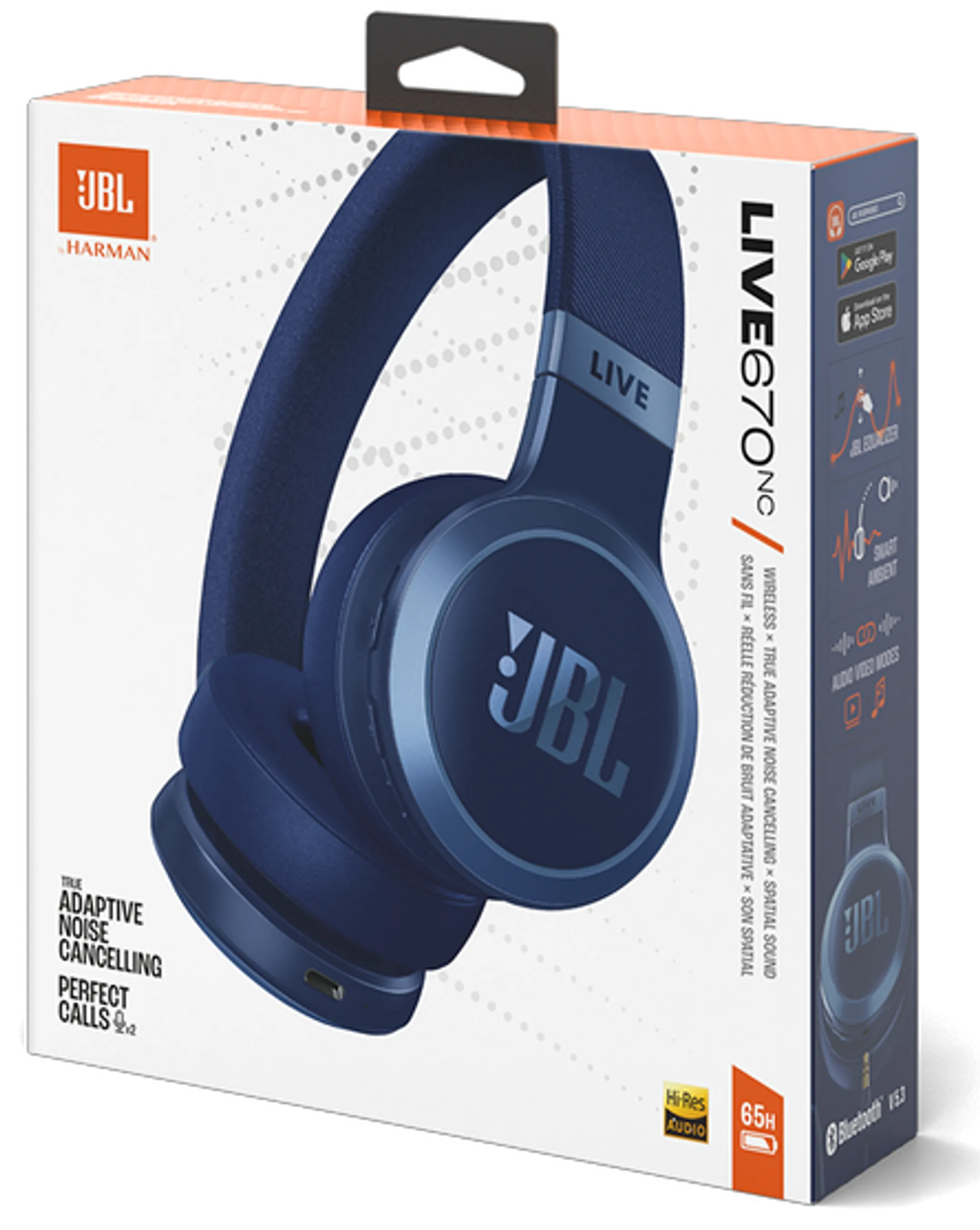 JBL Live 670NC Wireless Headset - Blue image