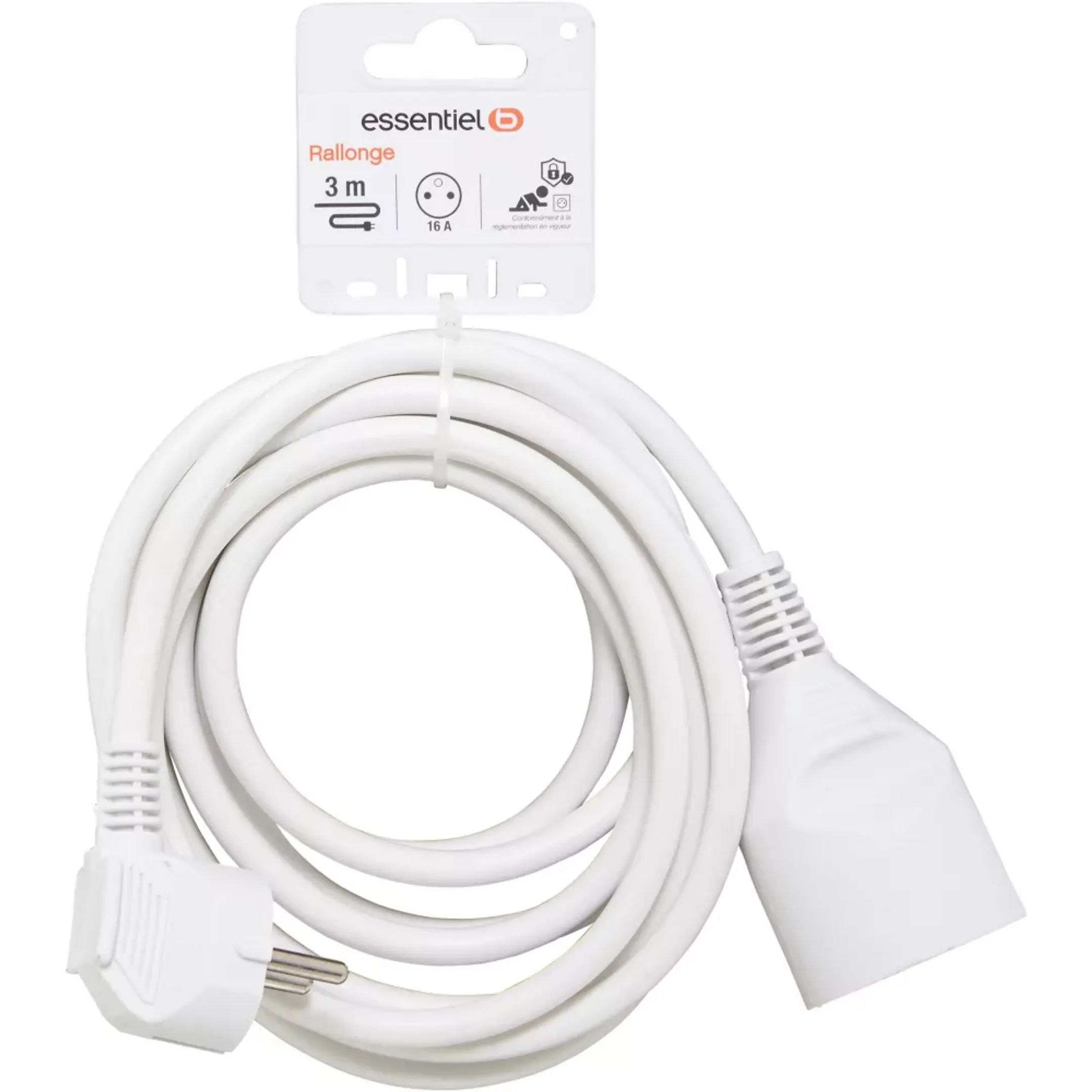 ESSENTIEL-B Extension cord 16A - 3m - White image