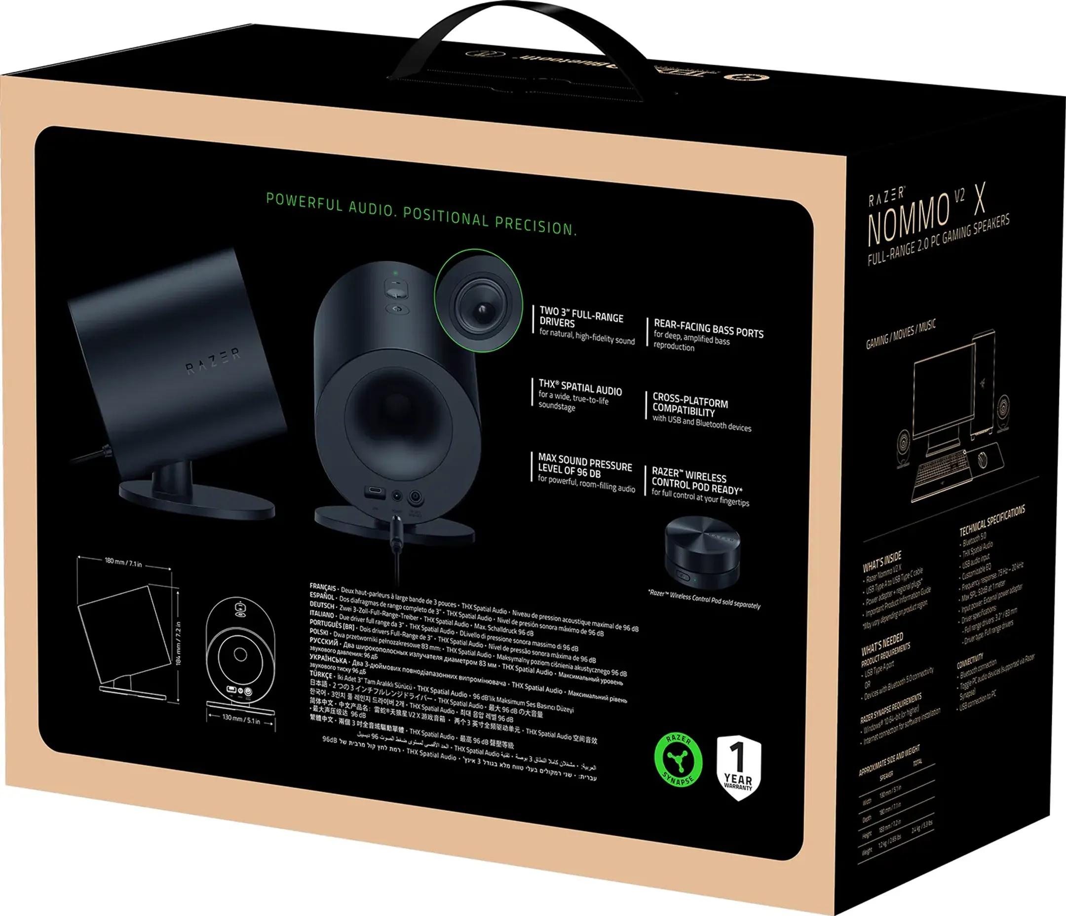 Razer Enceintes Gaming 2.0 Nommo V2 X - Noir image