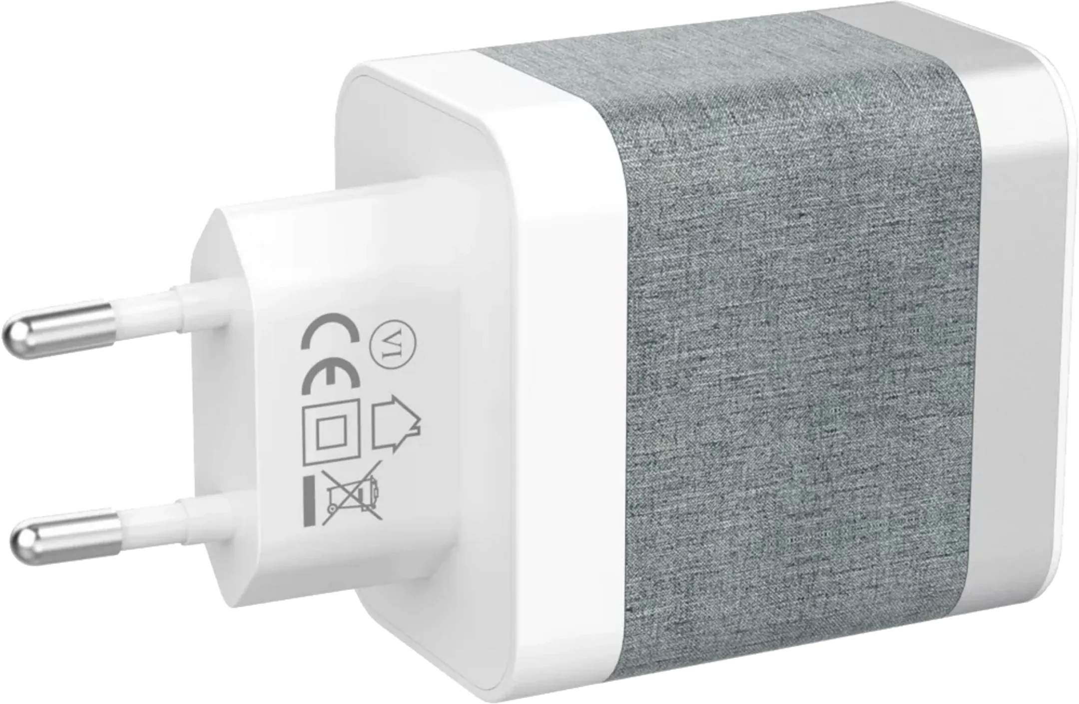 Adeqwat Chargeur secteur USB-C x2 65W - Blanc/Gris image