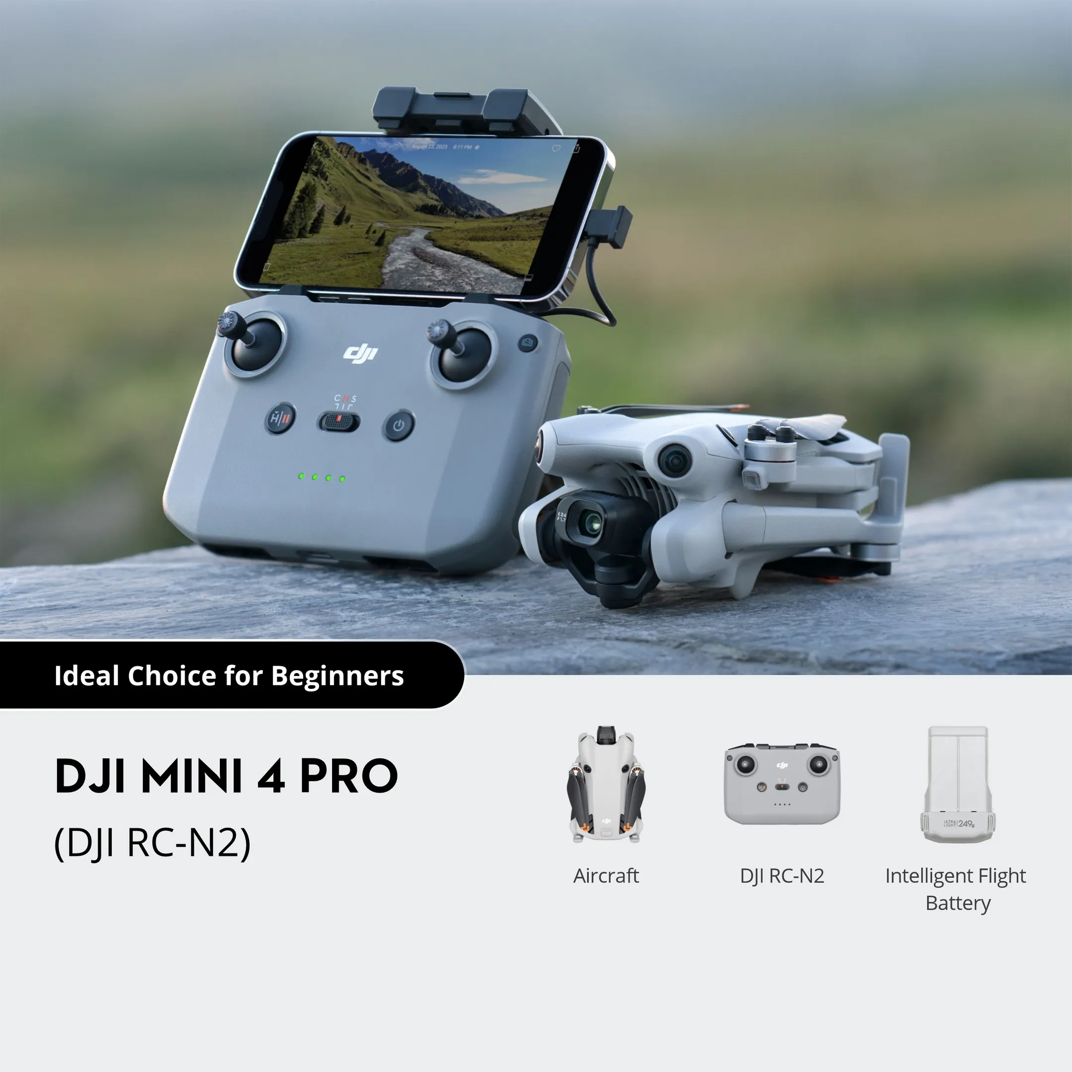 DJI Mini 4 Pro drone + RC-N2 remote control image
