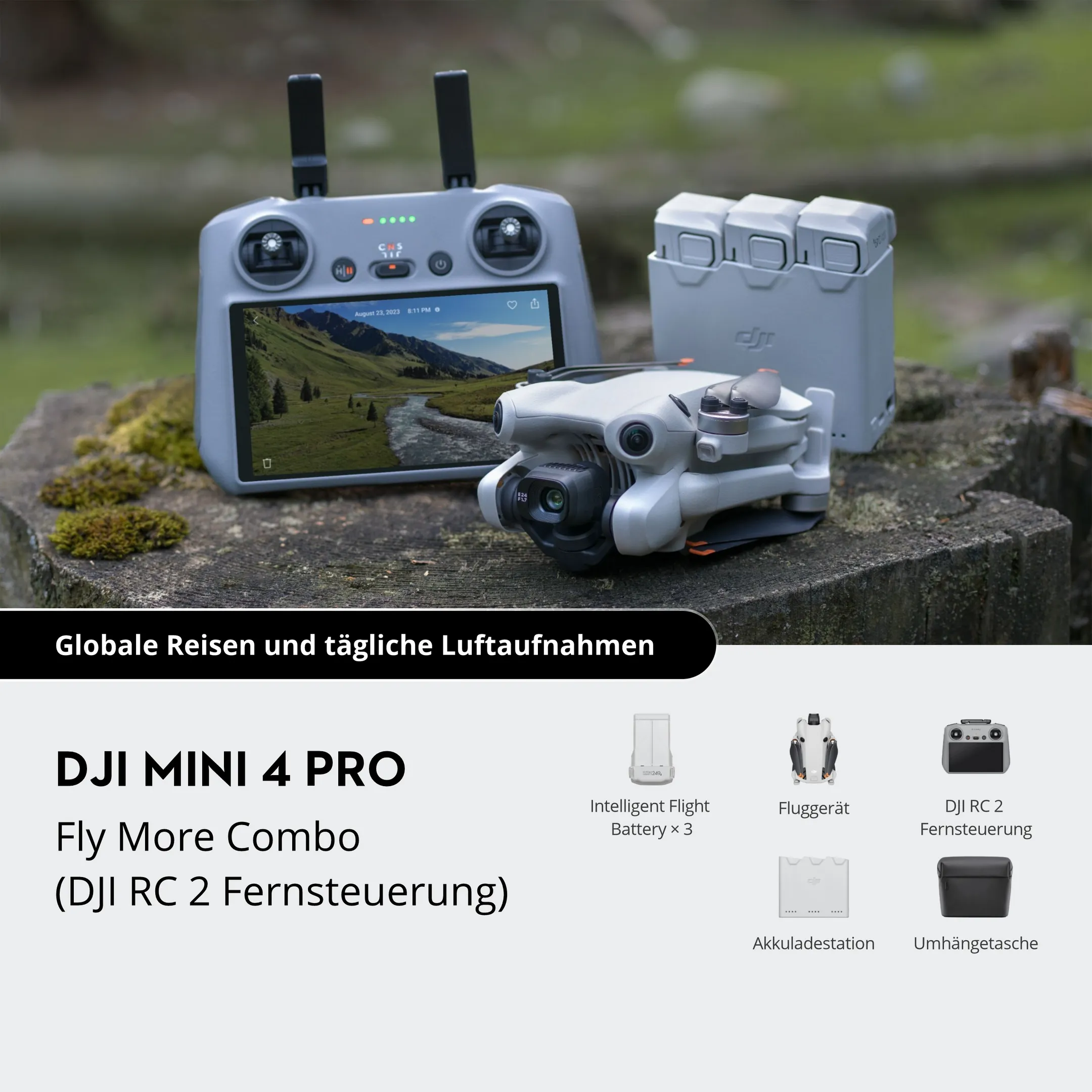 DJI Drohne Mini 4 Pro Fly More Combo + Fernsteuerung RC2 image
