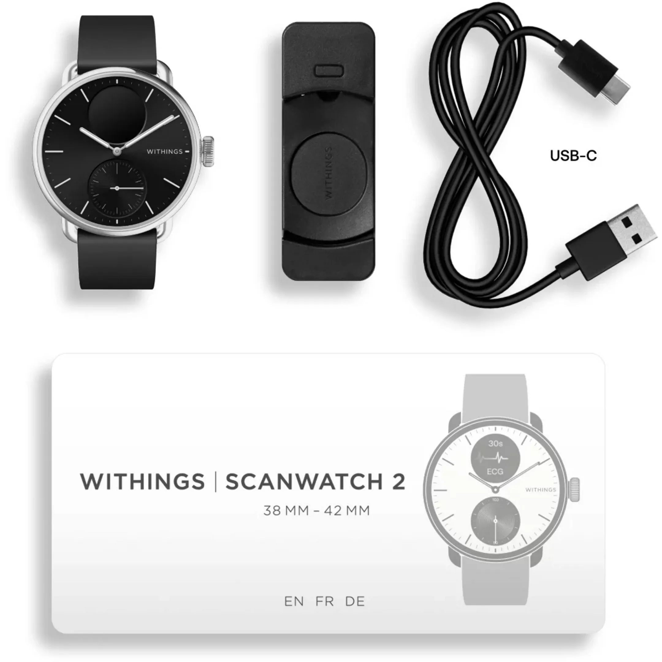 WITHINGS Smartwatch ScanWatch 2 - 38 mm - Black image