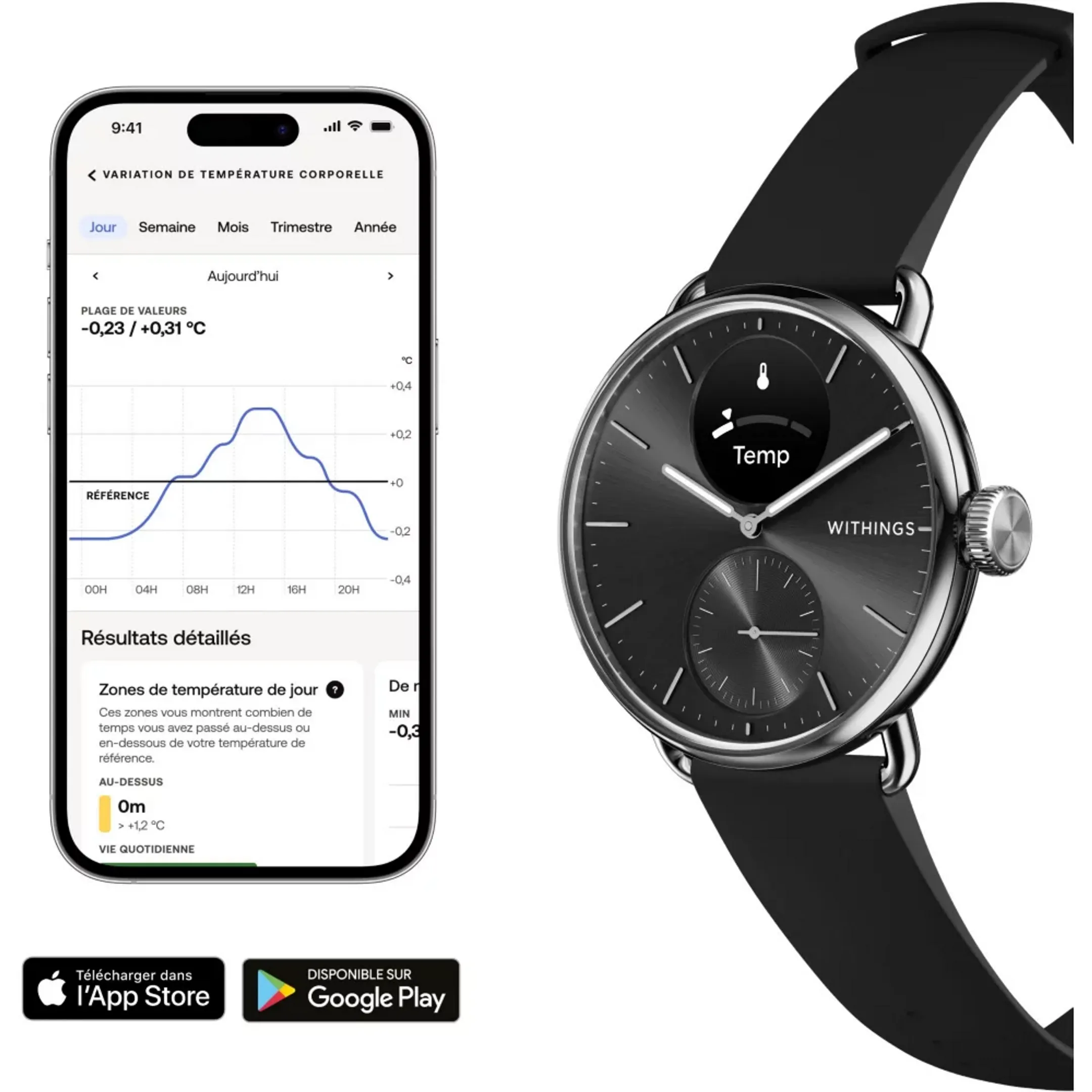 WITHINGS Smartwatch ScanWatch 2 - 38 mm - Black image