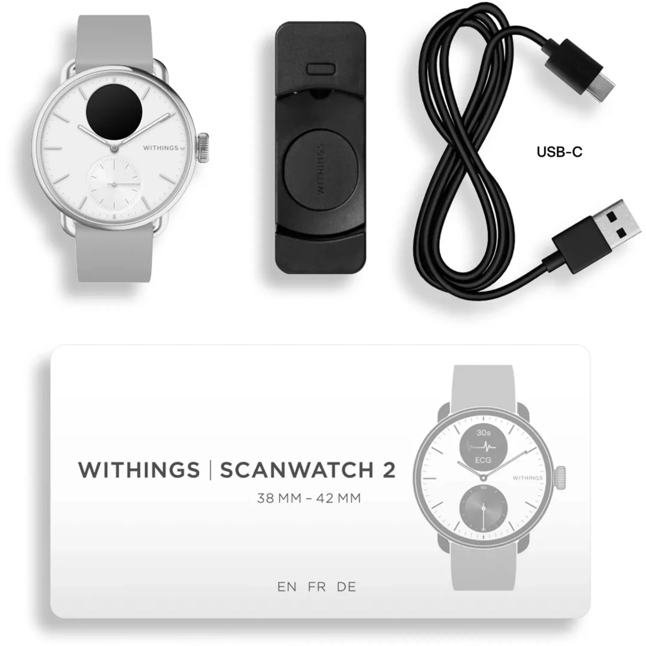 WITHINGS Smartwatch ScanWatch 2 - 38 mm - White image