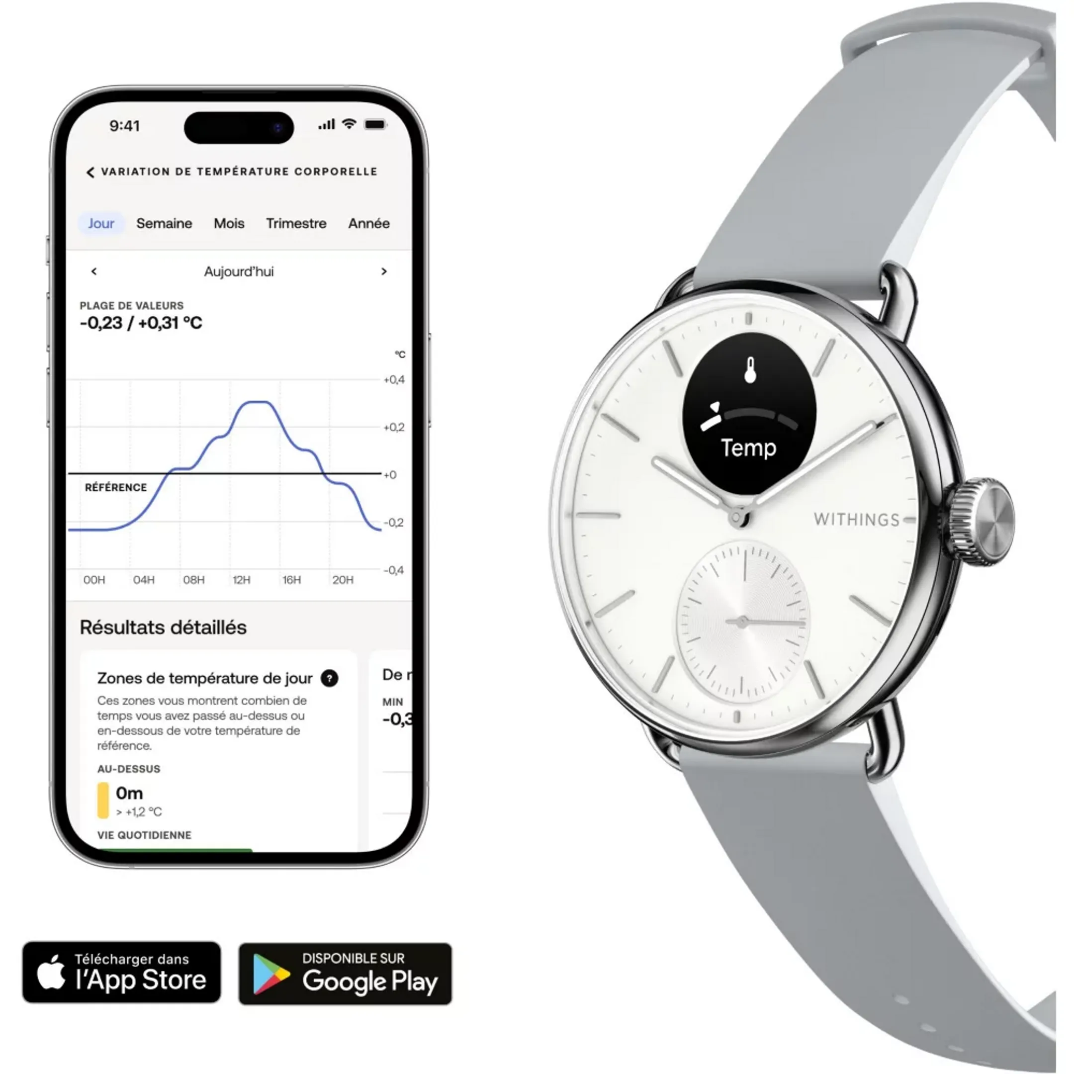 WITHINGS Smartwatch ScanWatch 2 - 38 mm - White image