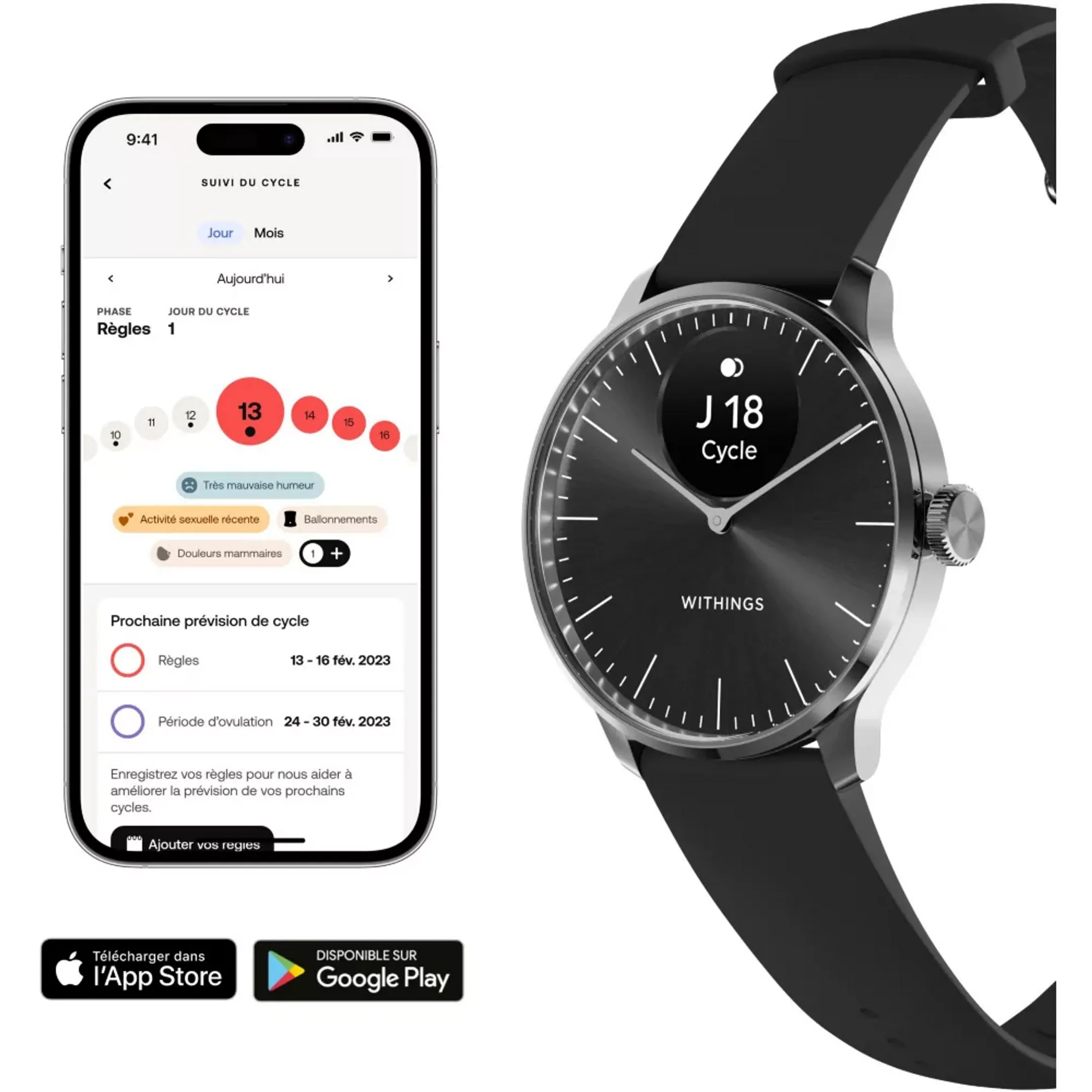 WITHINGS Smartwatch ScanWatch Light - 37 mm - Schwarz image