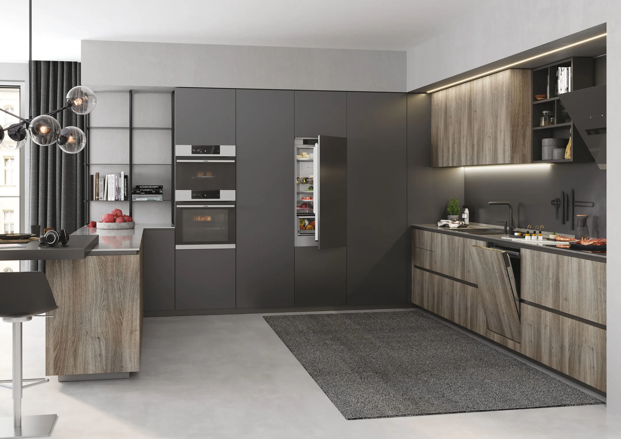 Haier Combi frigo congélateur encastrable 2D 55 Series 6 HBW5518D image