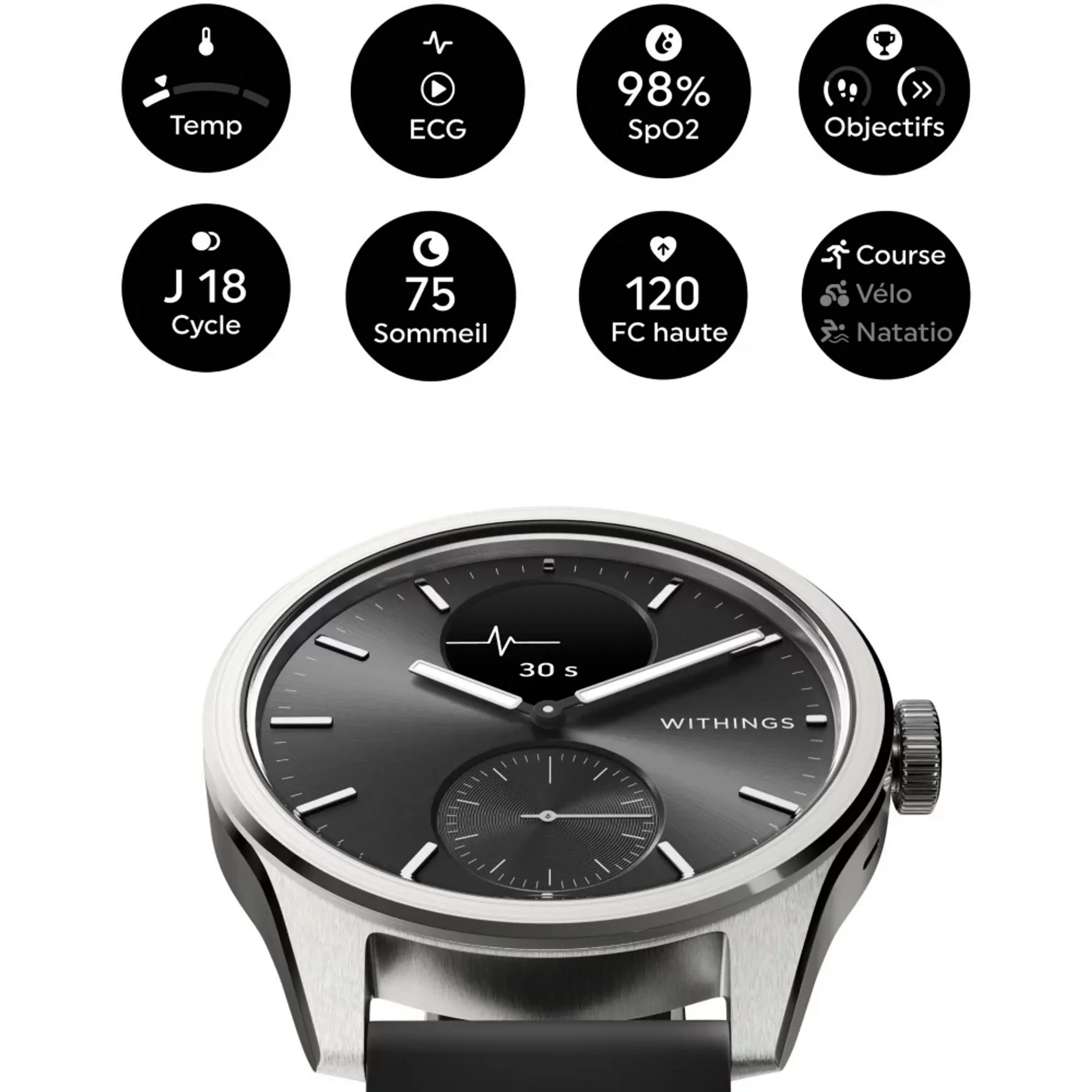 WITHINGS Smartwatch ScanWatch 2 - 42 mm - Black image