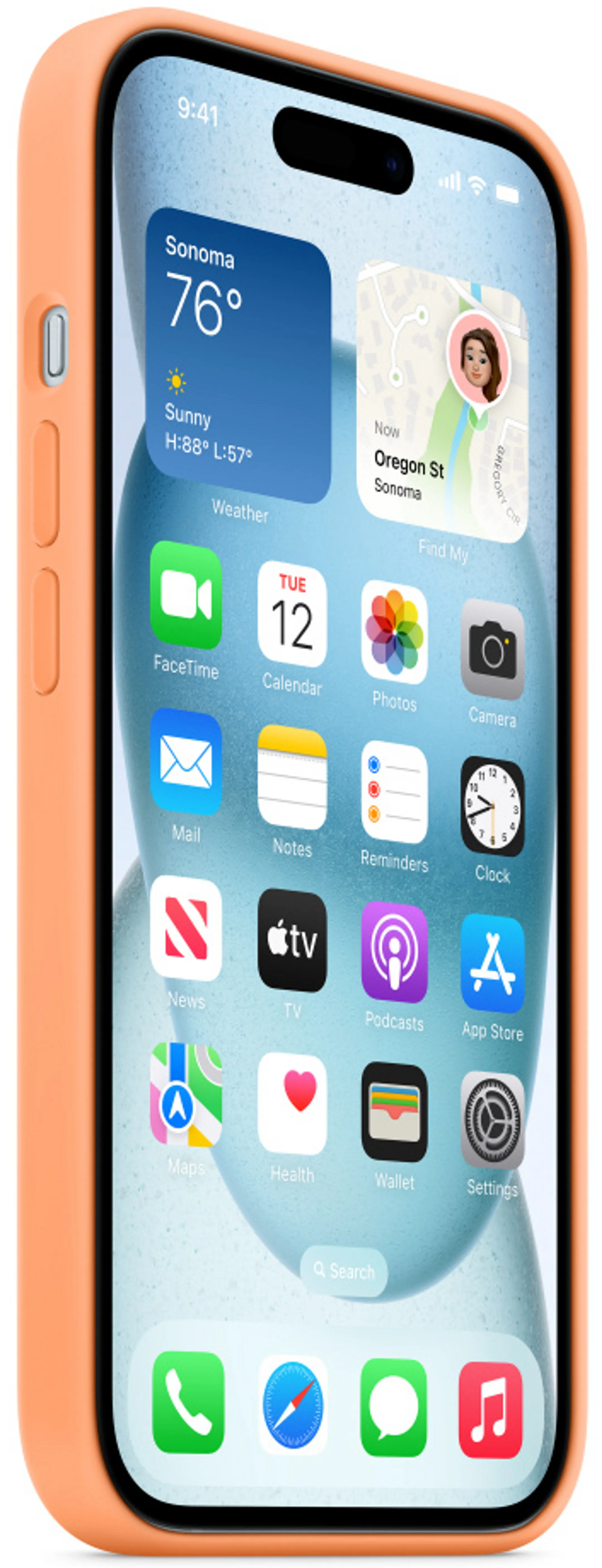 Apple iPhone 15 Silikon Case mit MagSafe – Sorbet Orange image