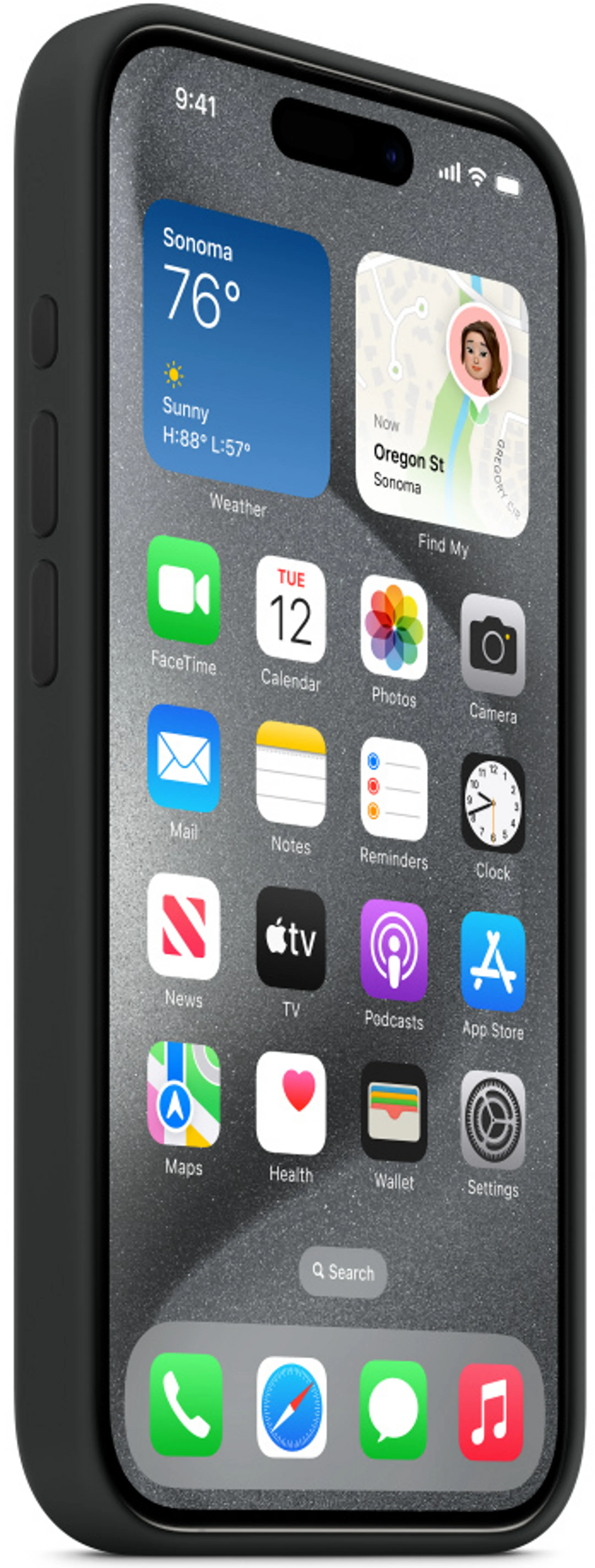 Apple iPhone 15 Pro Silicone Case with MagSafe - Black image