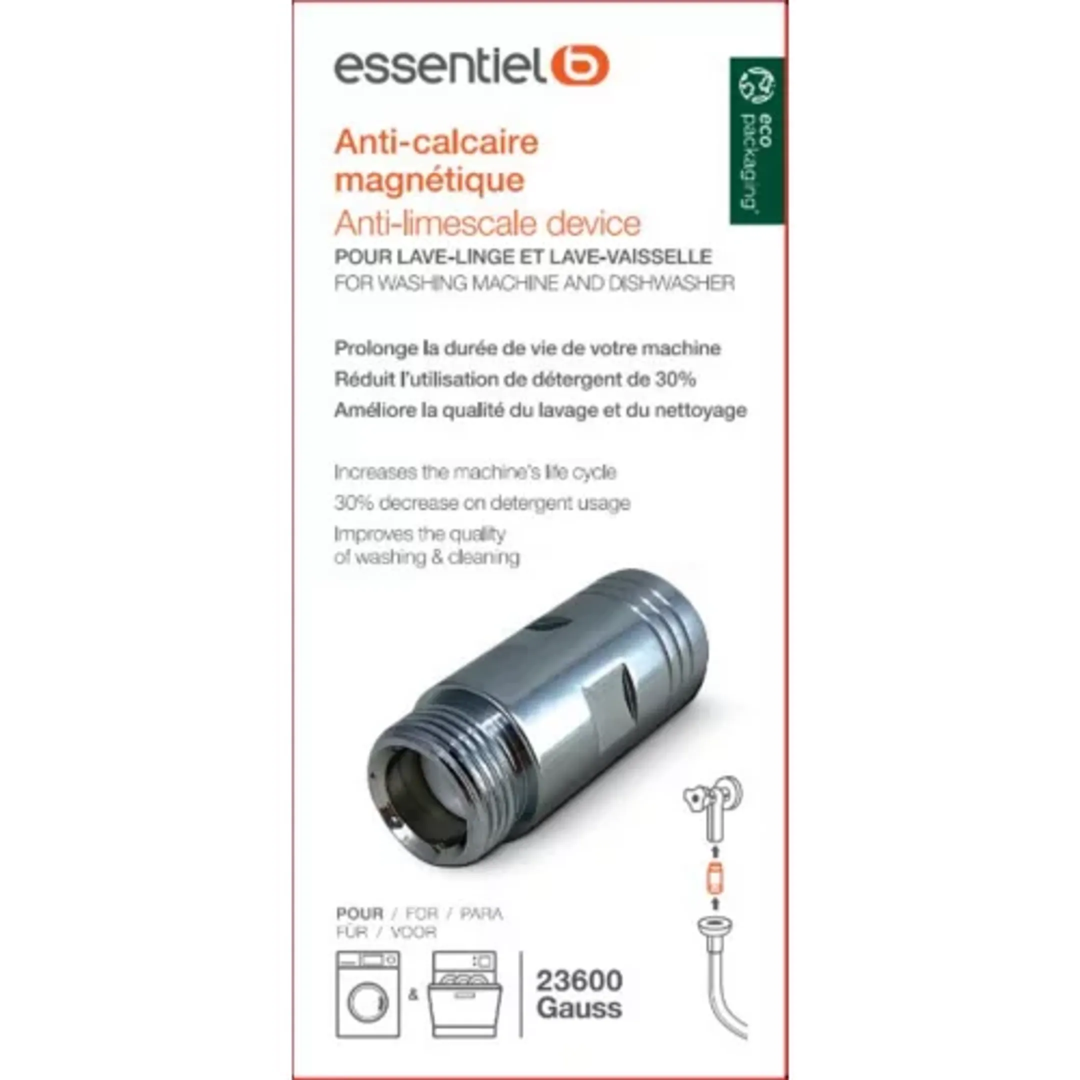 ESSENTIEL-B Magnetic limescale inhibitor for washing machines and dryers image