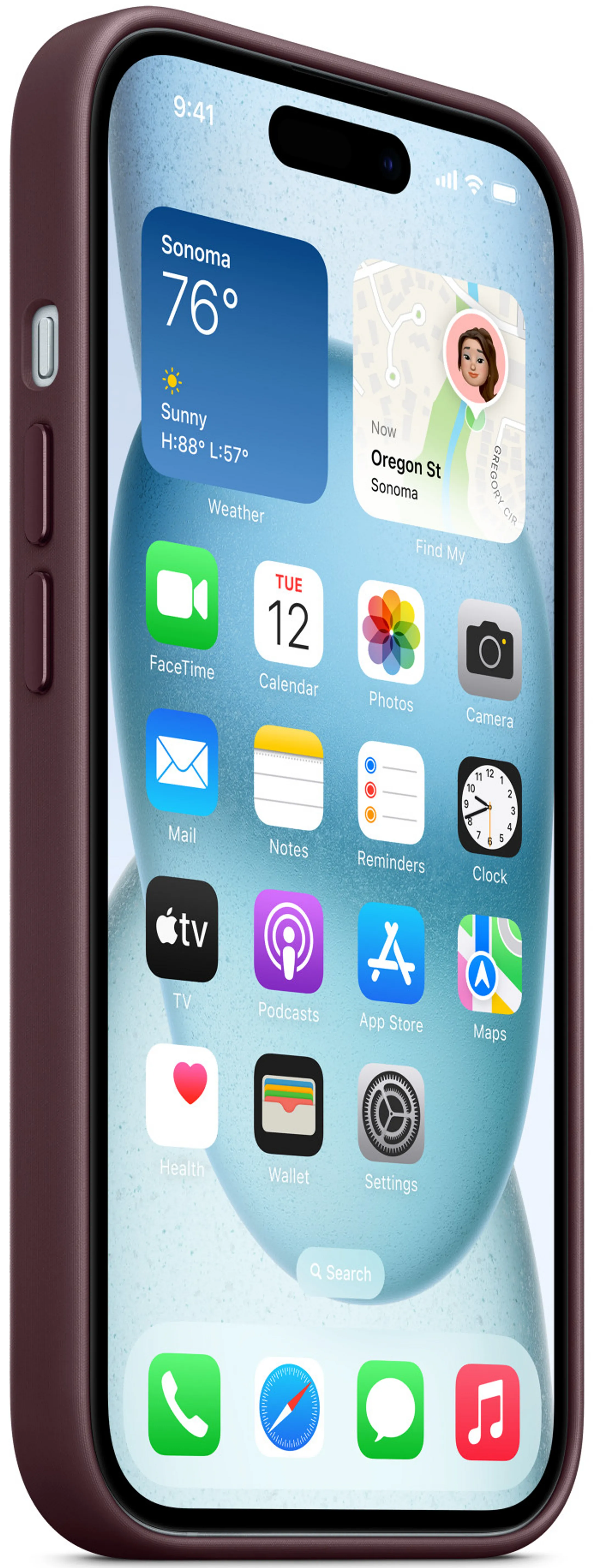 Apple Coque en tissage fin avec MagSafe pour iPhone 15 - Mûre image