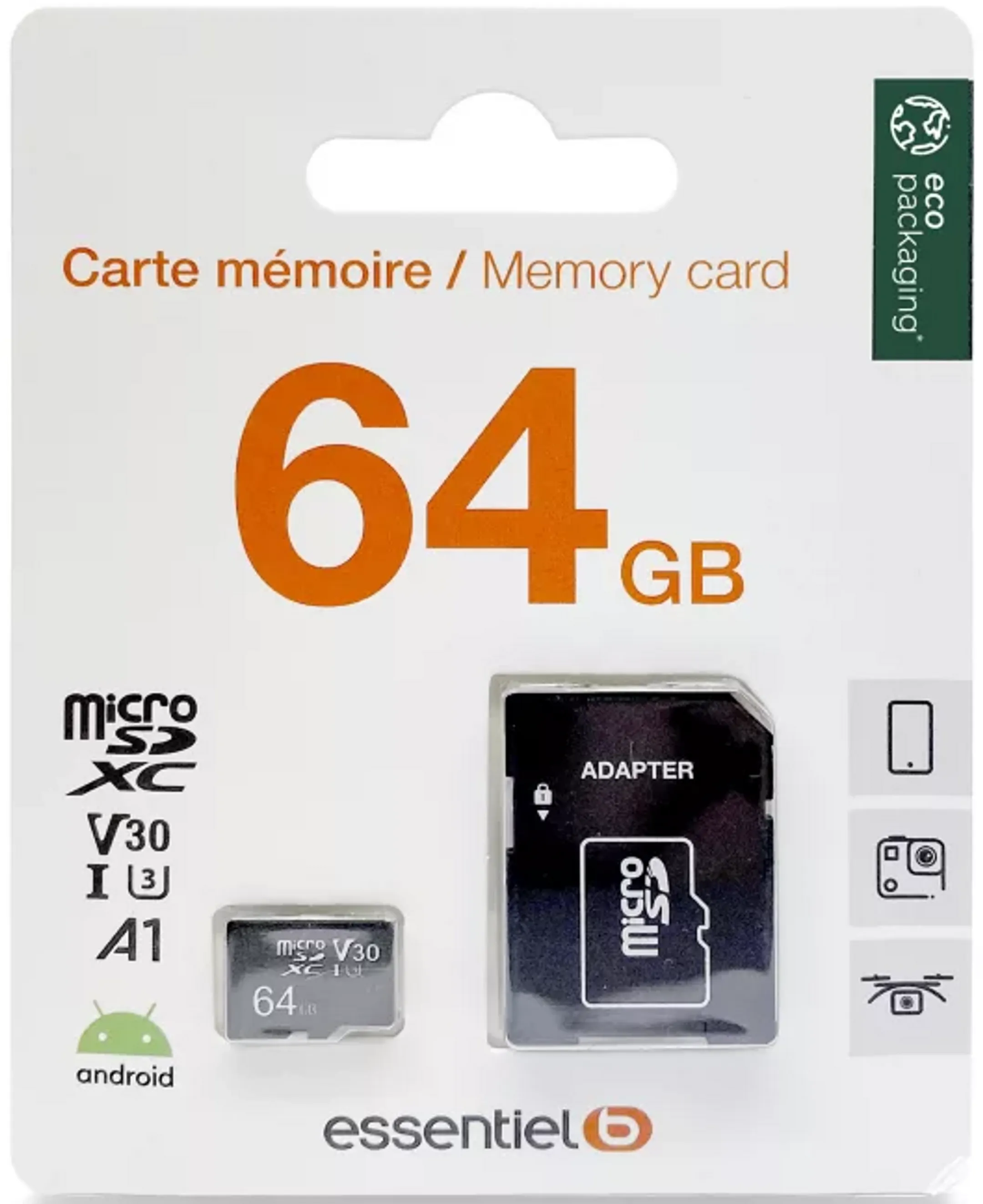 ESSENTIEL-B Carte mémoire Micro SD - 64Go image